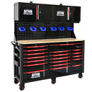 Heavy Duty Tool Cart With 19 Drawers, Tools Not Included, Mobile Storage For Workshop Or Laboratory - Black / Red