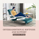 Velvet Chaise Lounge Indoor, Button Tufted Upholstered Chaise Lounge Chair With Pillow