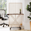 Modern Single Panel Iron Room Divider - Gold Brushed Brown