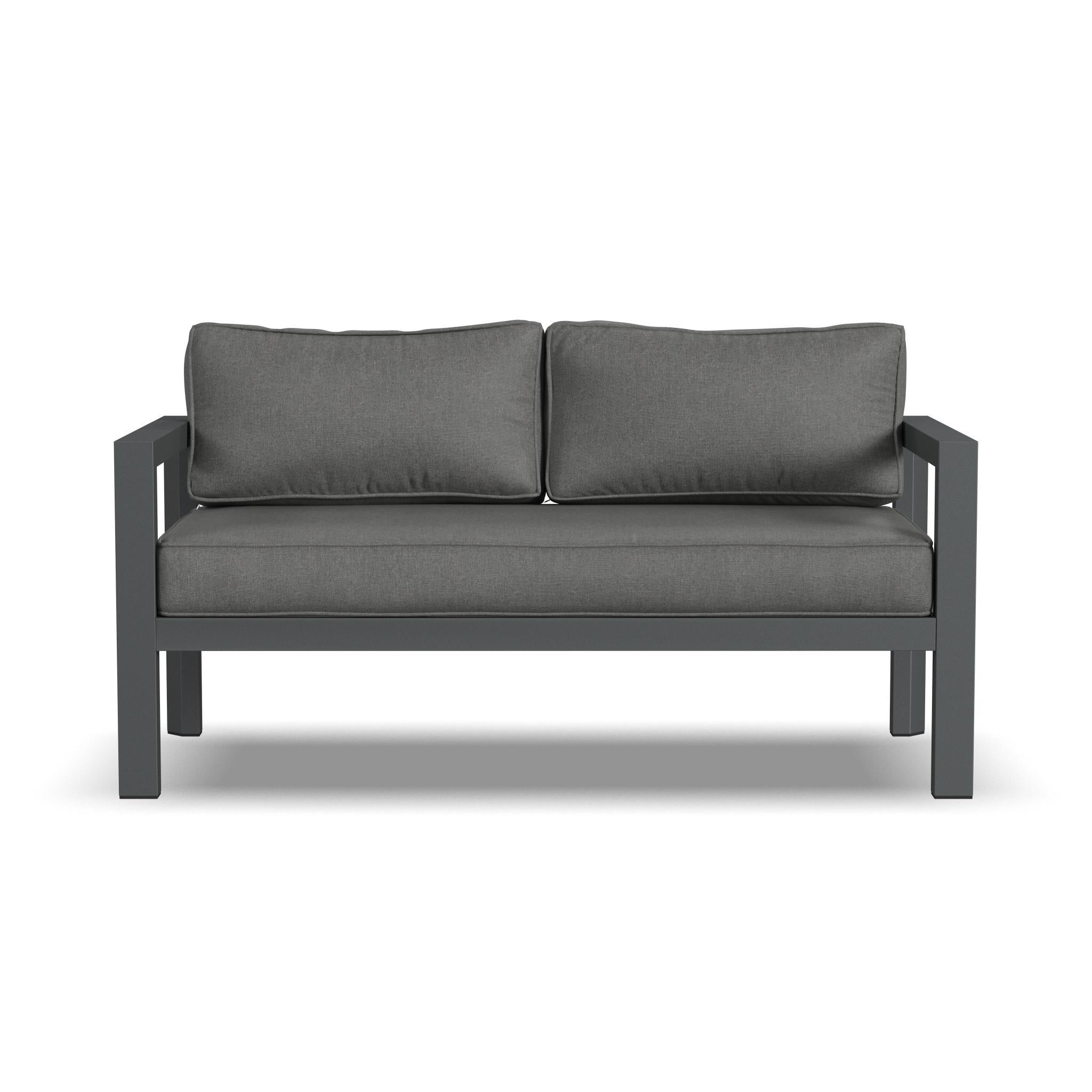 Grayton - Outdoor Aluminum Loveseat - Dark Gray