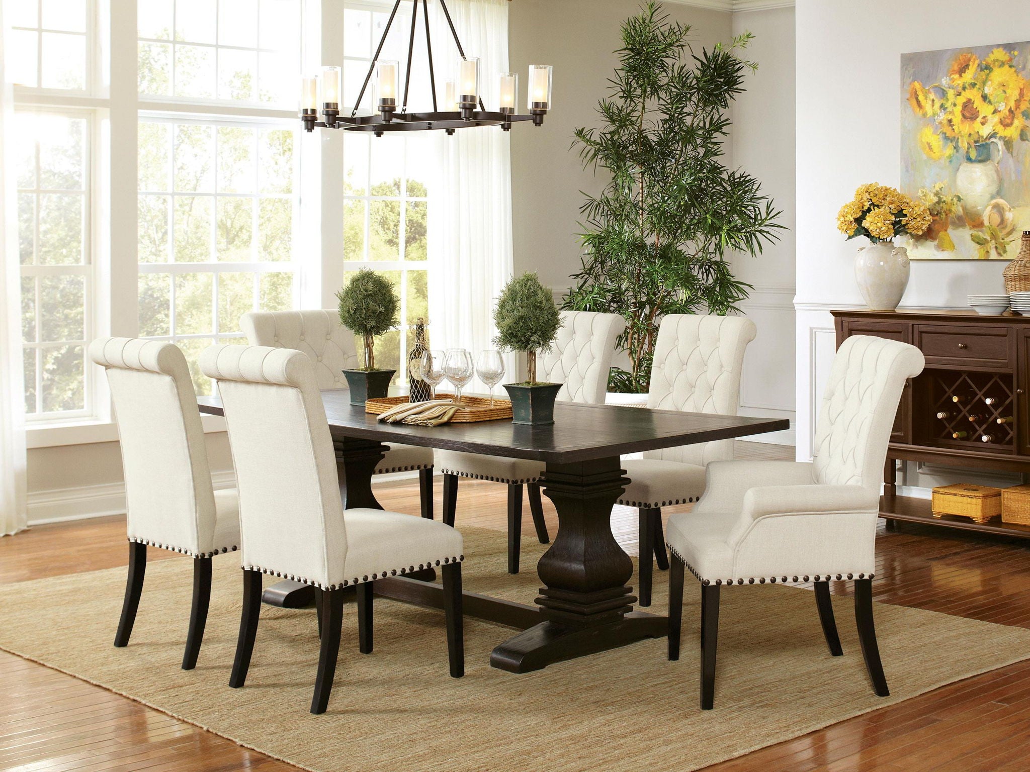 Alana Fabric Upholstered Dining Side Chair Beige (Set of 2) - Atlantic Fine Furniture Melbourne FL