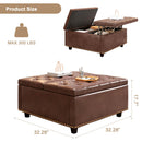 Large Square Storage Ottoman With 2 Storage Doors