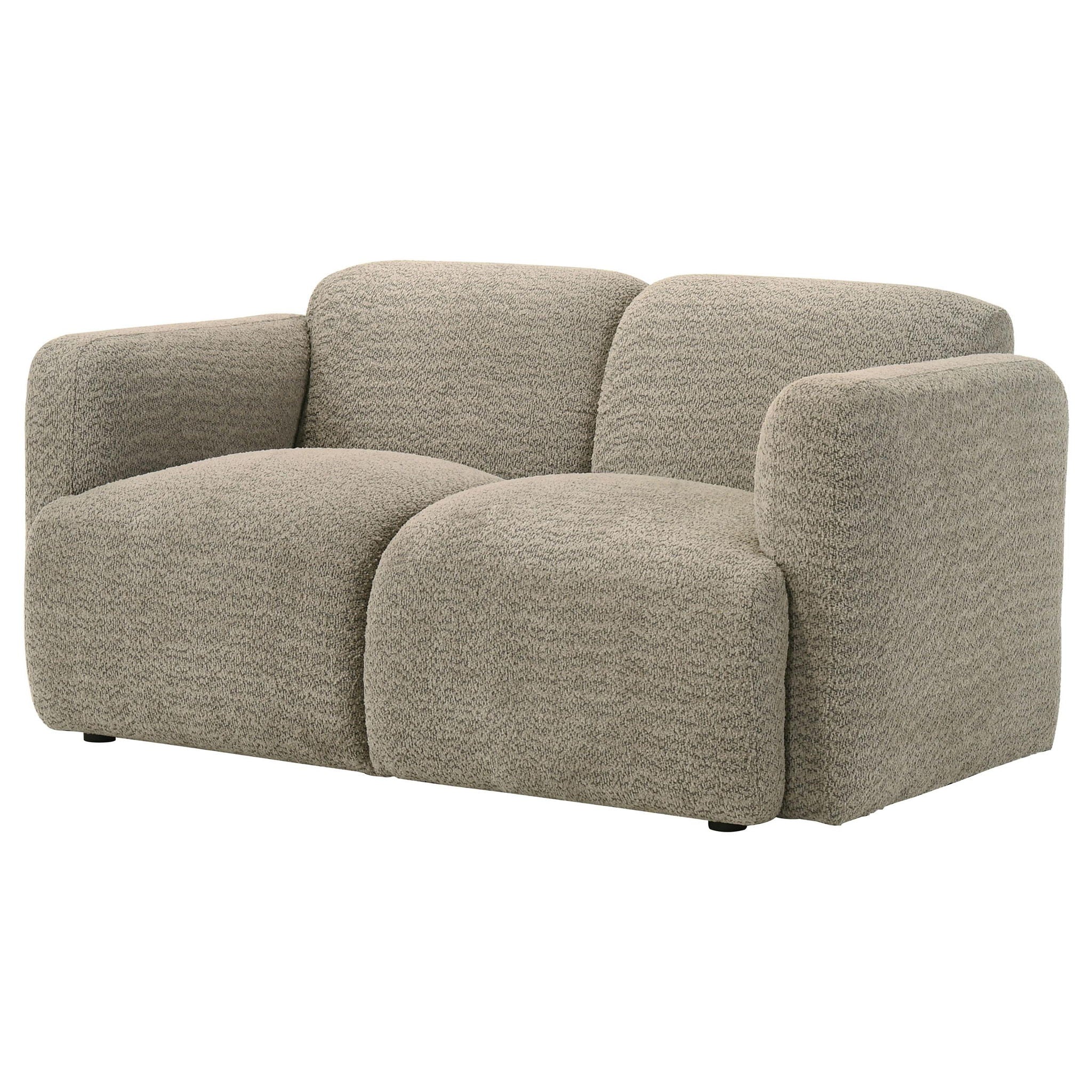 Dorset Fabric Upholstered Round Track Arm Loveseat Brown