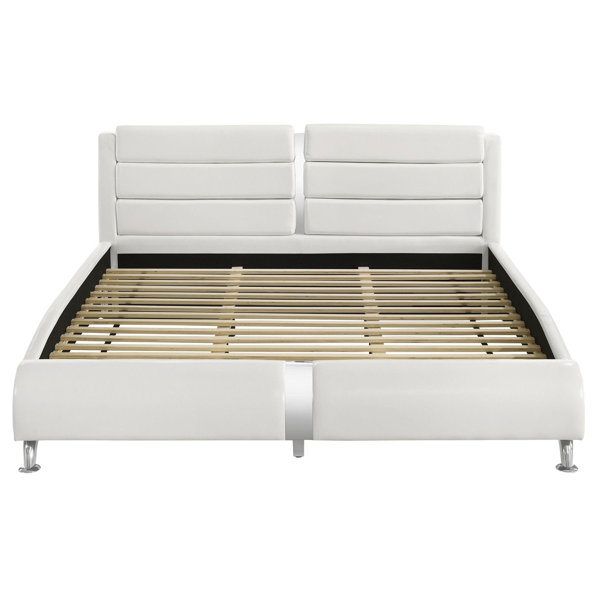 Jeremaine Upholstered Eastern King Sleigh Bed White
