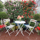 3 Piece Patio Bistro Set Of Foldable Round Table And Chairs