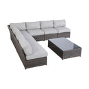 Comfortable Modern Patio Rattan Sectional Set With Cushions