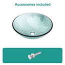 Vessel Sink With Trim, Round Bowl, Pop Up Drain (No Faucet) - Green