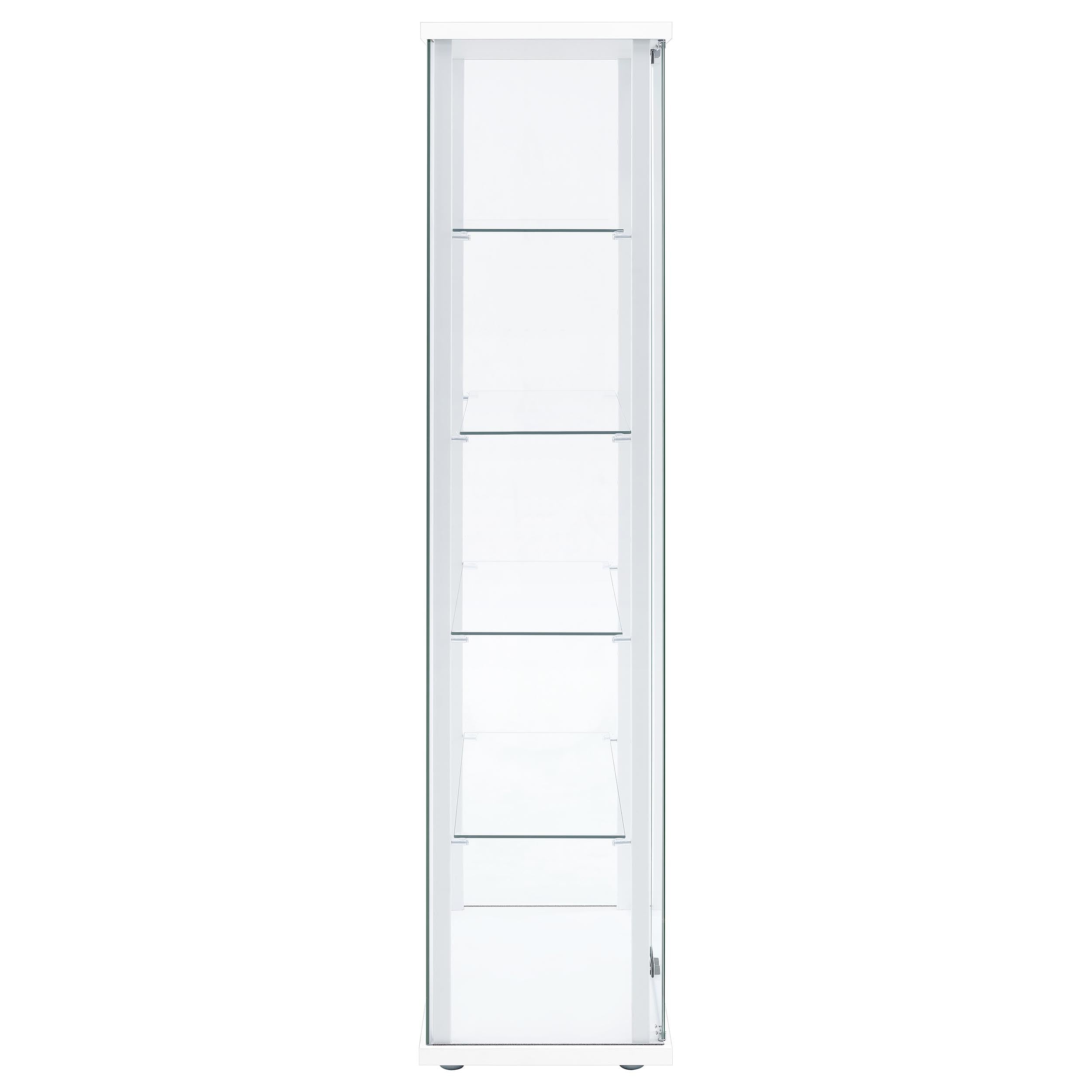 Delphinium 4-Shelf Clear Glass Curio Display Cabinet White — view 9