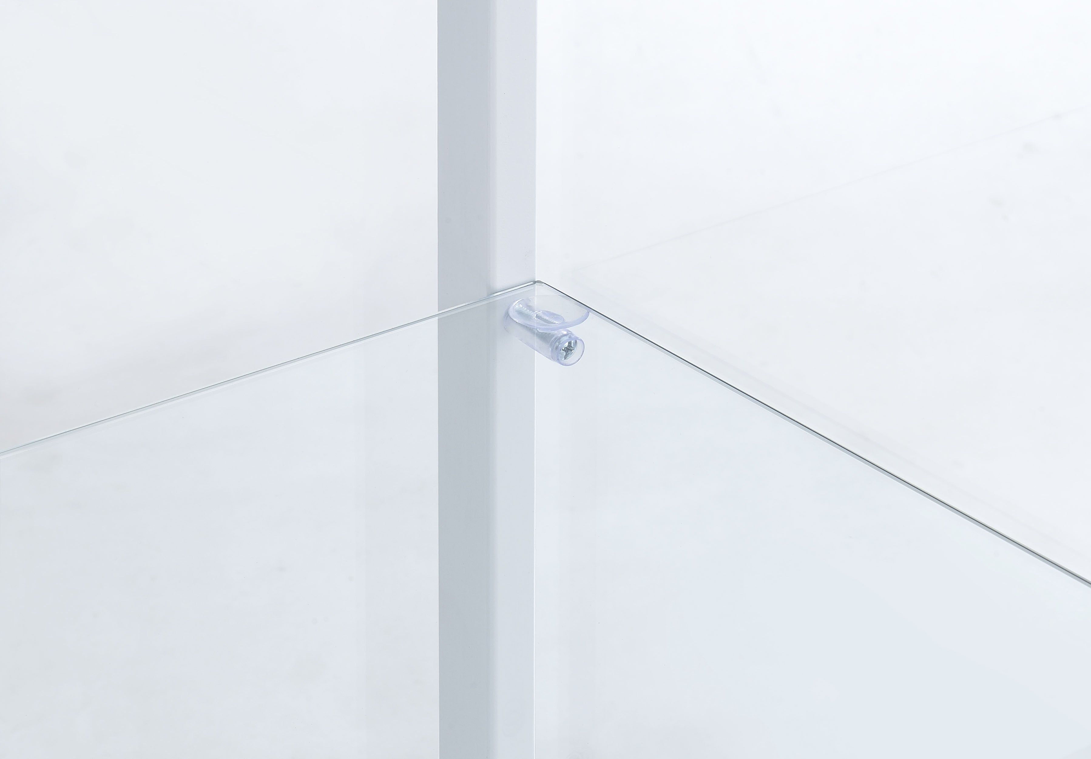 Delphinium 4-Shelf Clear Glass Curio Display Cabinet White — view 11