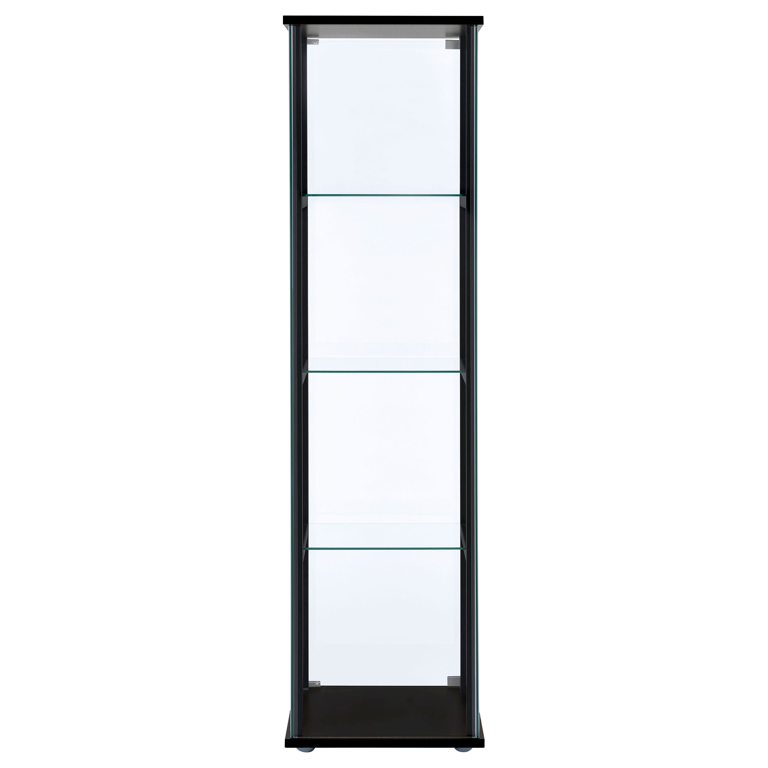 Cyclamen 4-shelf Clear Glass Curio Display Cabinet Black — view 6