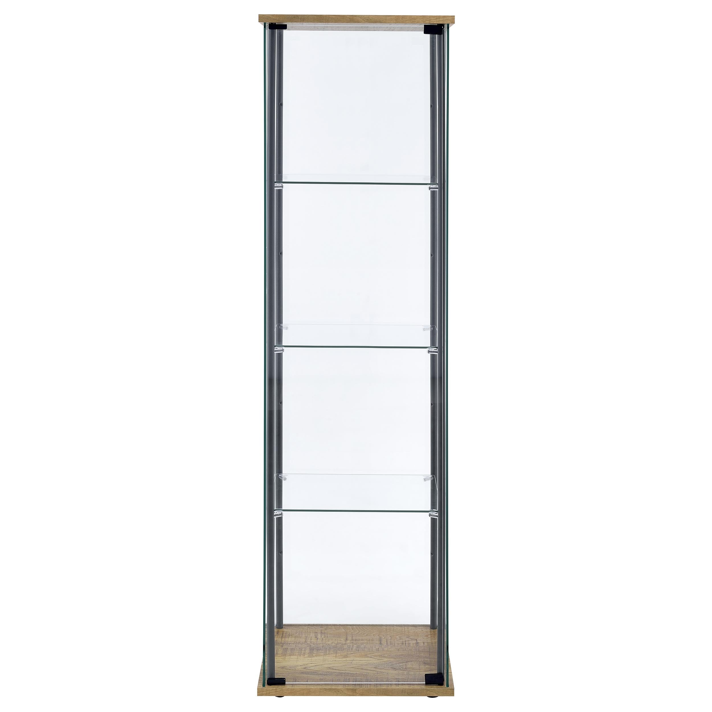 Bellatrix 3-shelf Clear Glass Curio Cabinet Mango — view 3