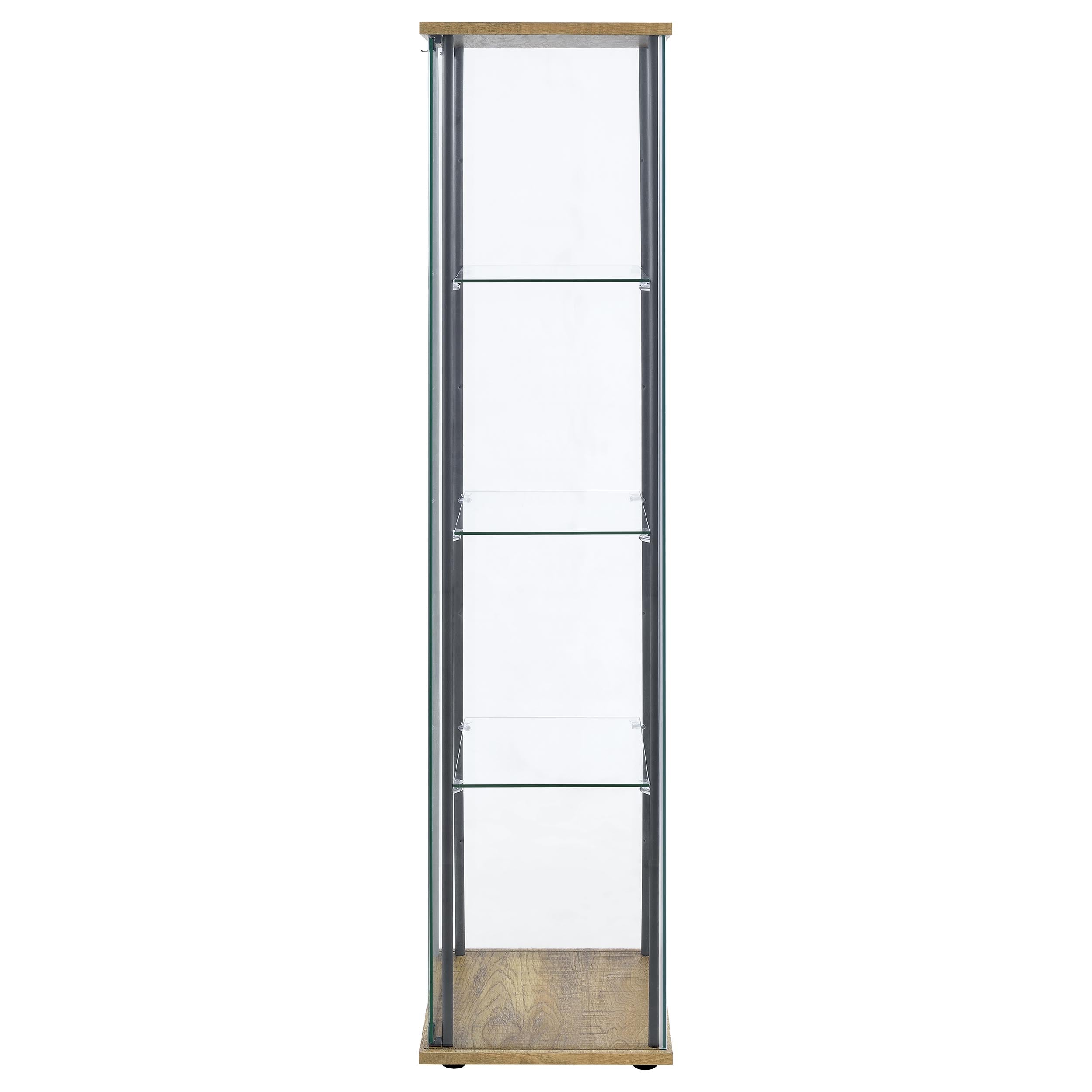 Bellatrix 3-shelf Clear Glass Curio Cabinet Mango — view 4