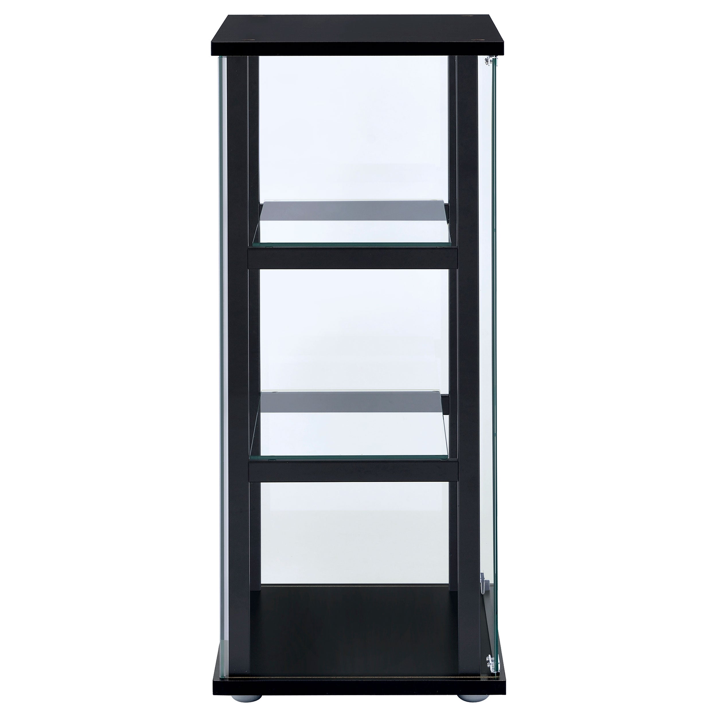 Cyclamen 3-shelf Clear Glass Curio Display Cabinet Black — view 7