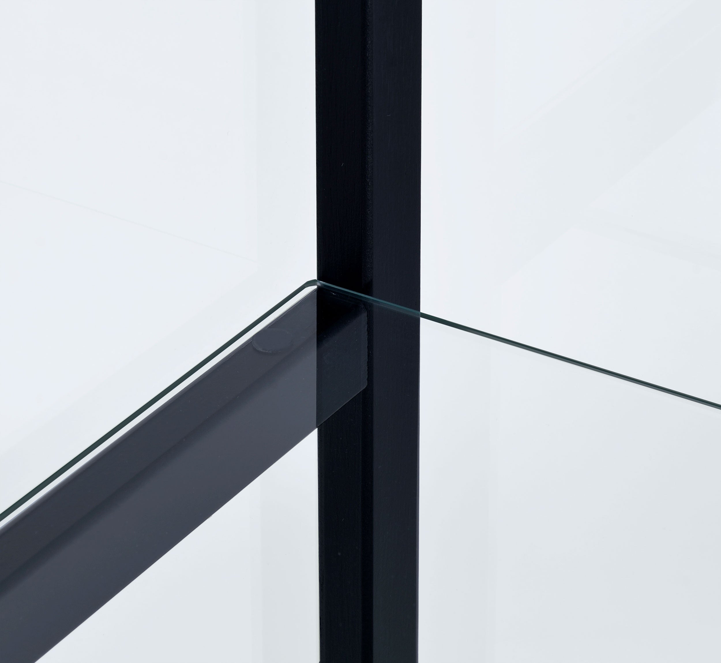 Cyclamen 3-shelf Clear Glass Curio Display Cabinet Black — view 9