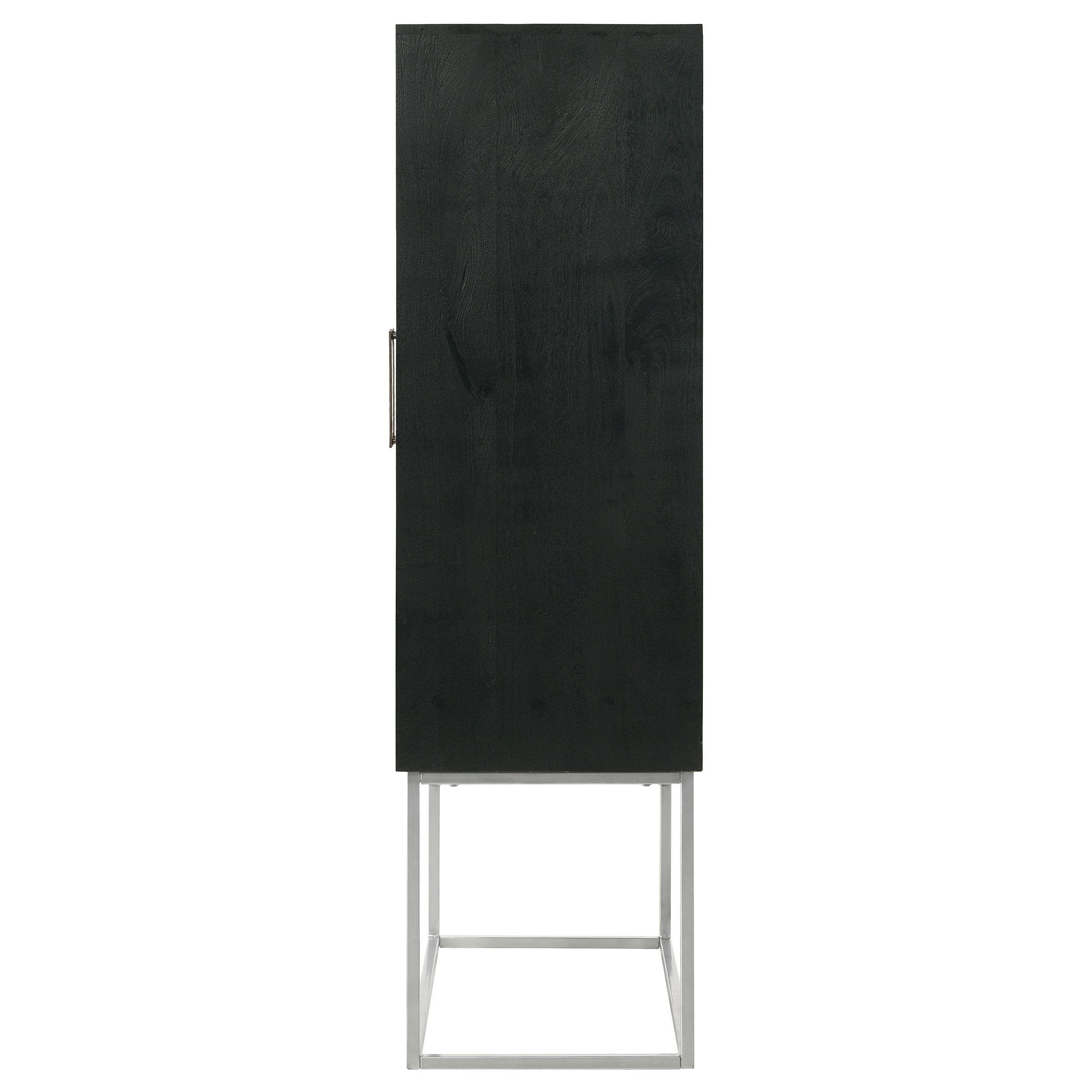 Borman 2-door Home Bar Cabinet Wine Storage Walnut and Black — view 8