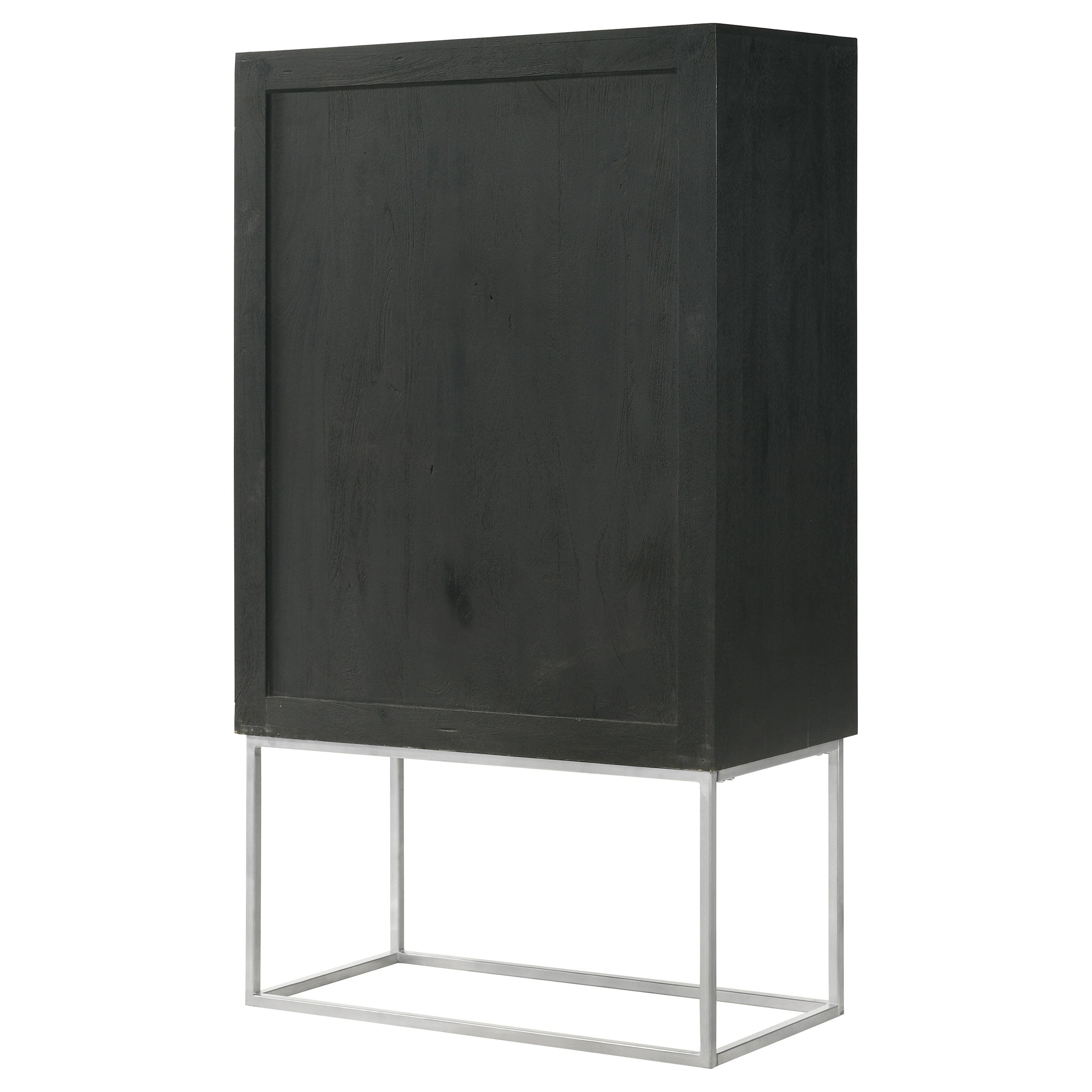 Borman 2-door Home Bar Cabinet Wine Storage Walnut and Black — view 10