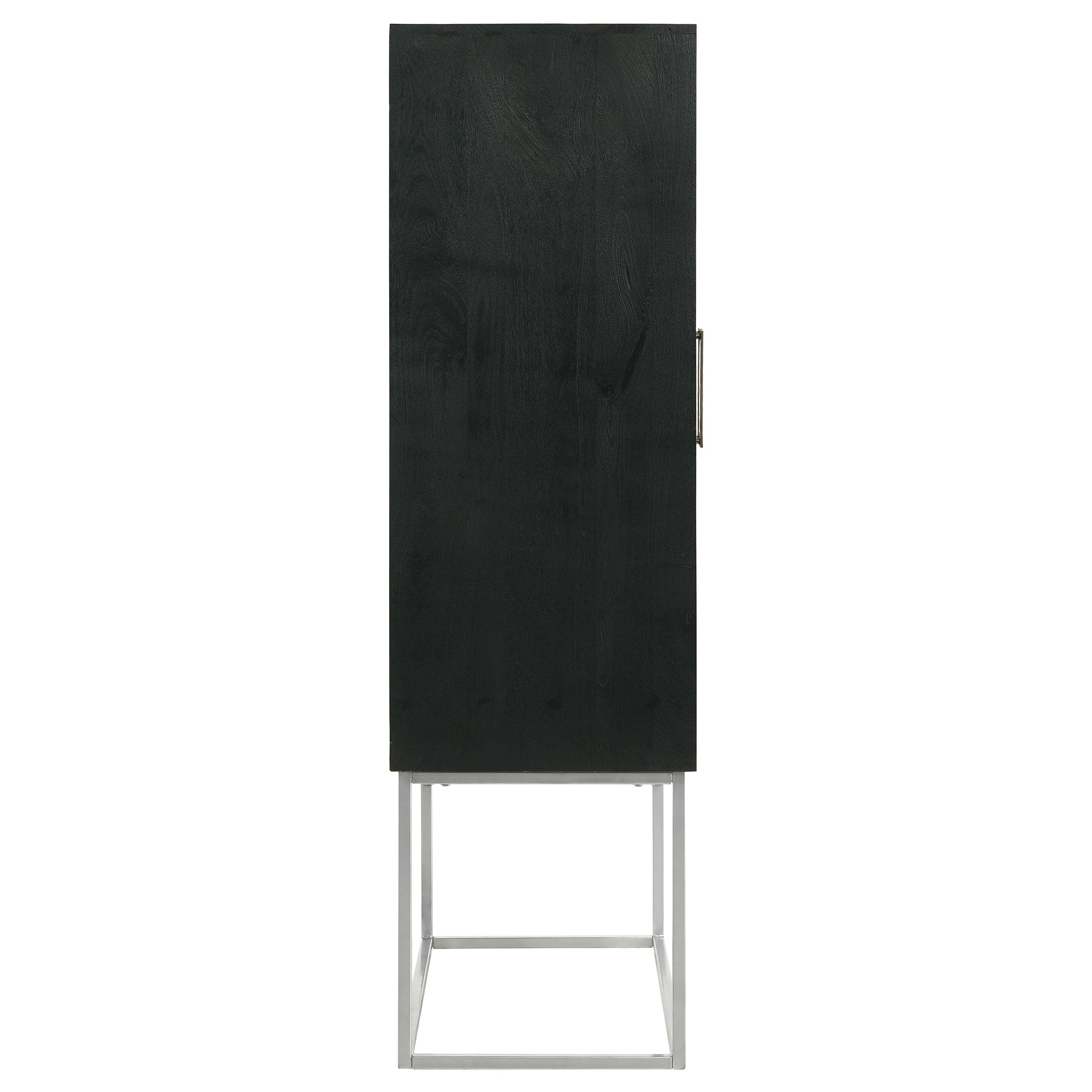 Borman 2-door Home Bar Cabinet Wine Storage Walnut and Black — view 11