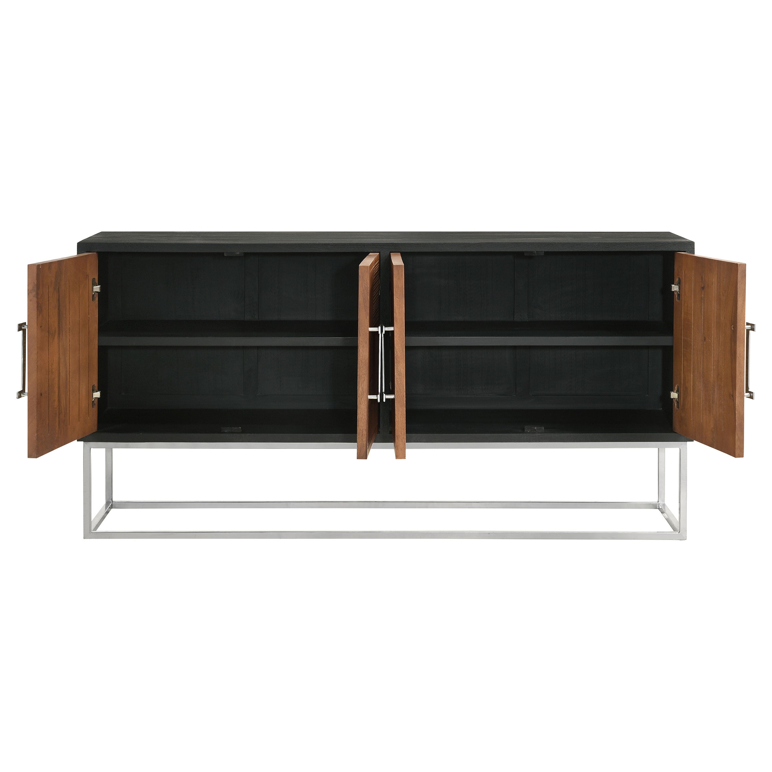 Borman 4-door Wood Accent Cabinet Walnut and Black — view 6