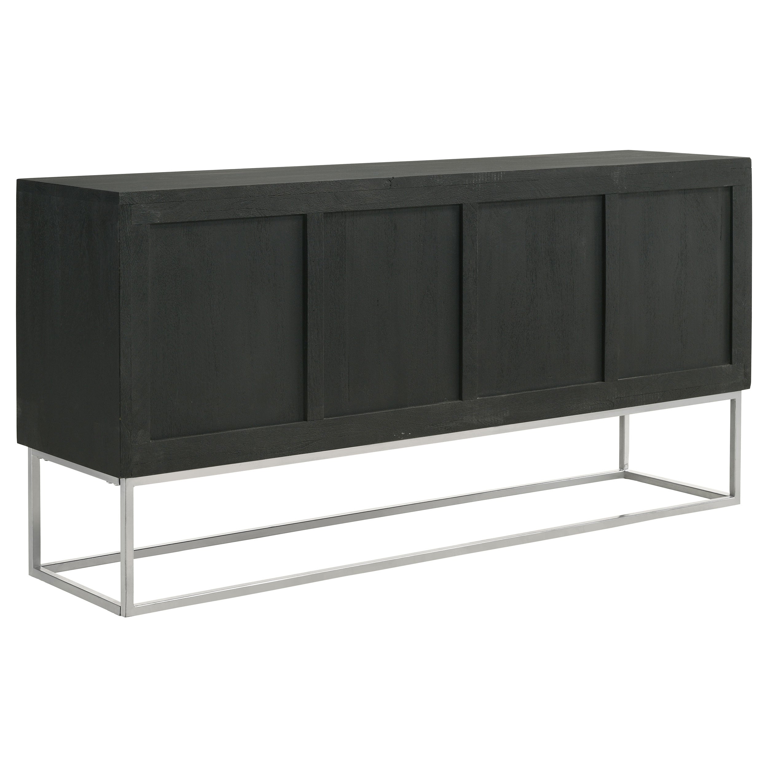 Borman 4-door Wood Accent Cabinet Walnut and Black — view 8
