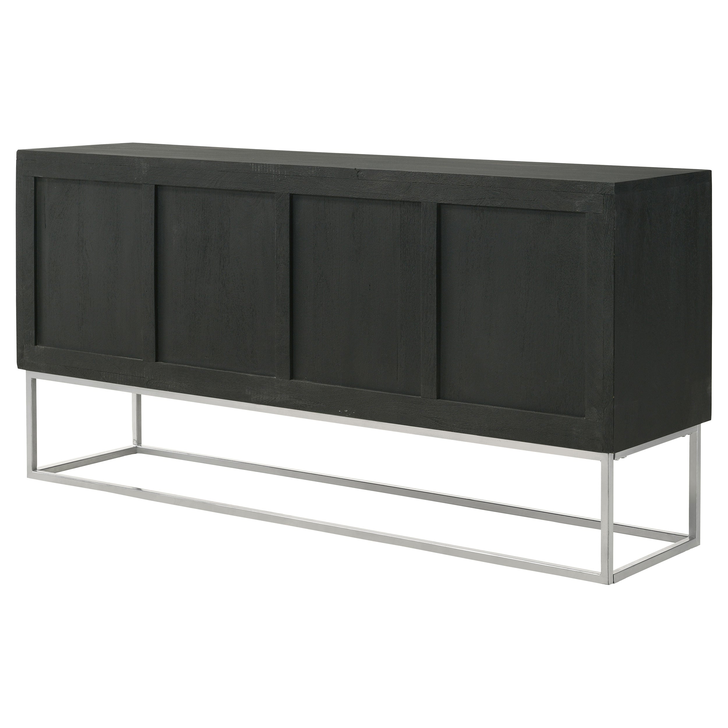 Borman 4-door Wood Accent Cabinet Walnut and Black — view 9