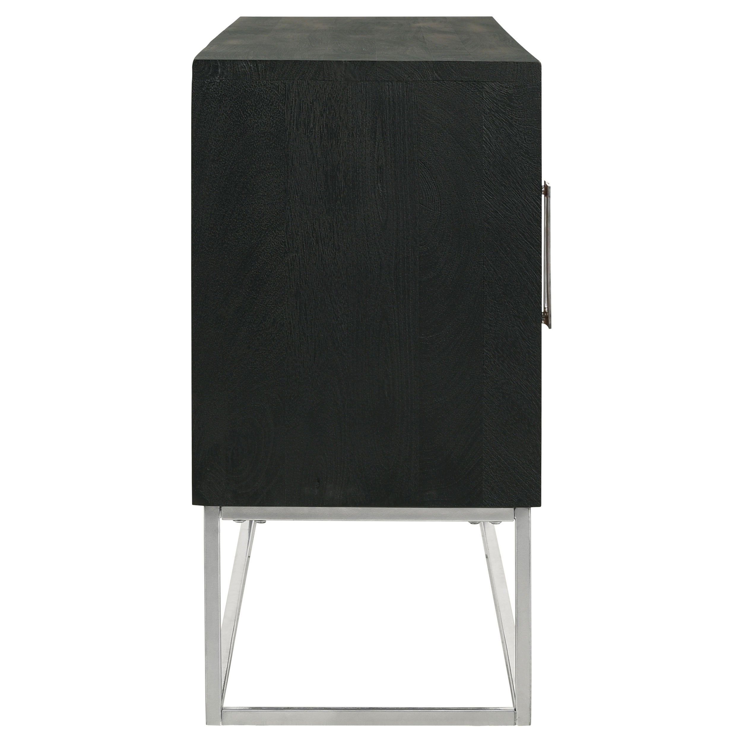 Borman 4-door Wood Accent Cabinet Walnut and Black — view 10