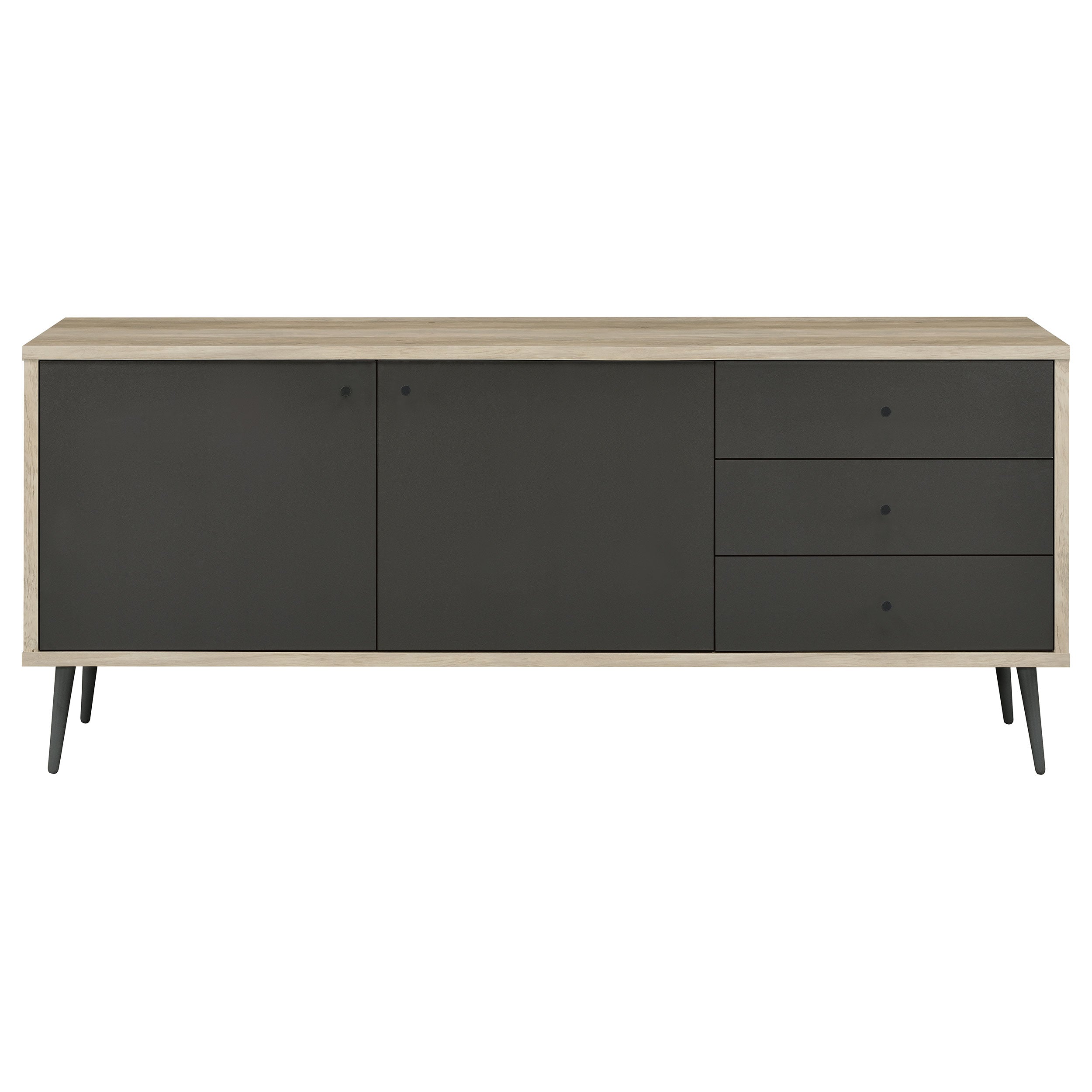 Maeve 2-door Engineered Wood Cabinet Antique Pine and Grey — view 4