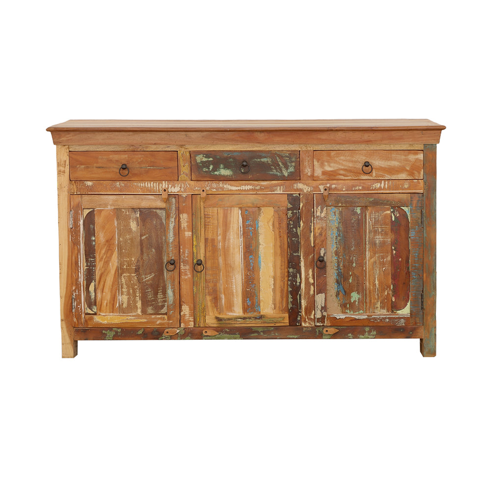 Harper 3-door Solid Reclaimed Wood Accent Cabinet Brown — view 3