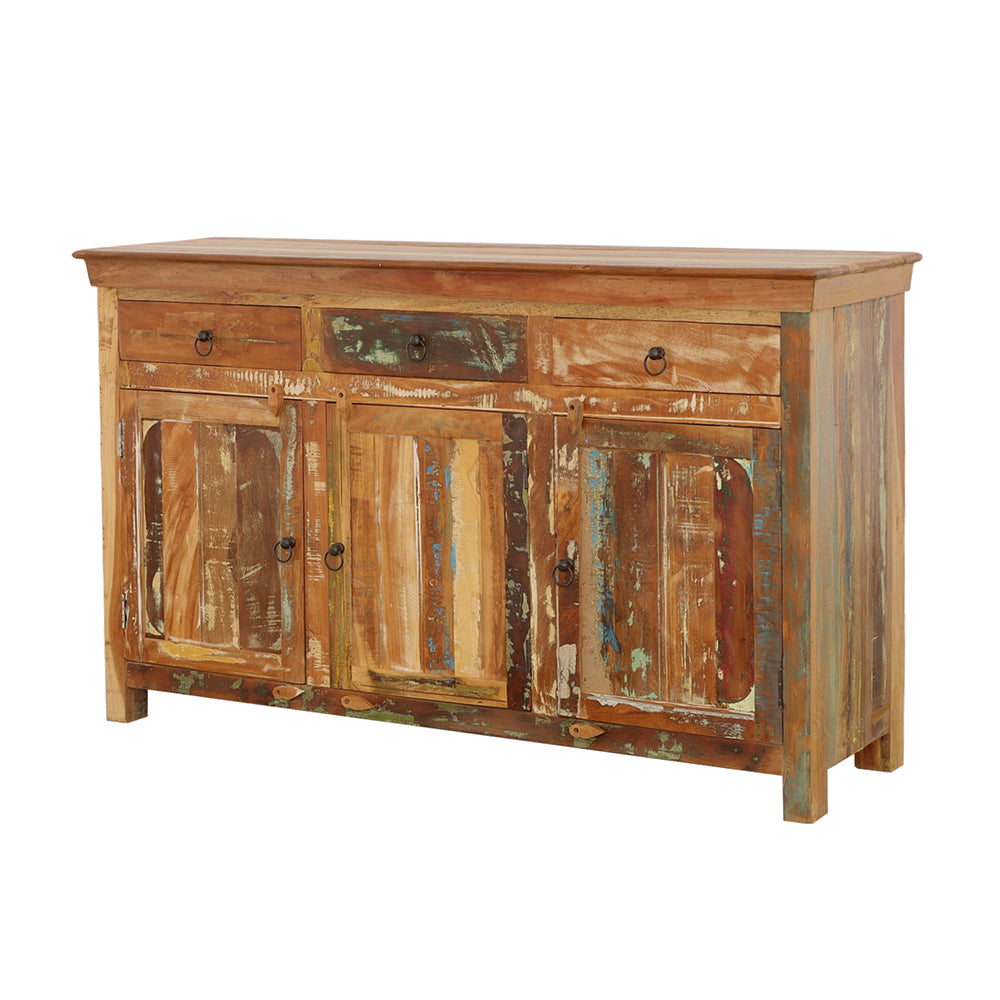 Harper 3-door Solid Reclaimed Wood Accent Cabinet Brown — view 4