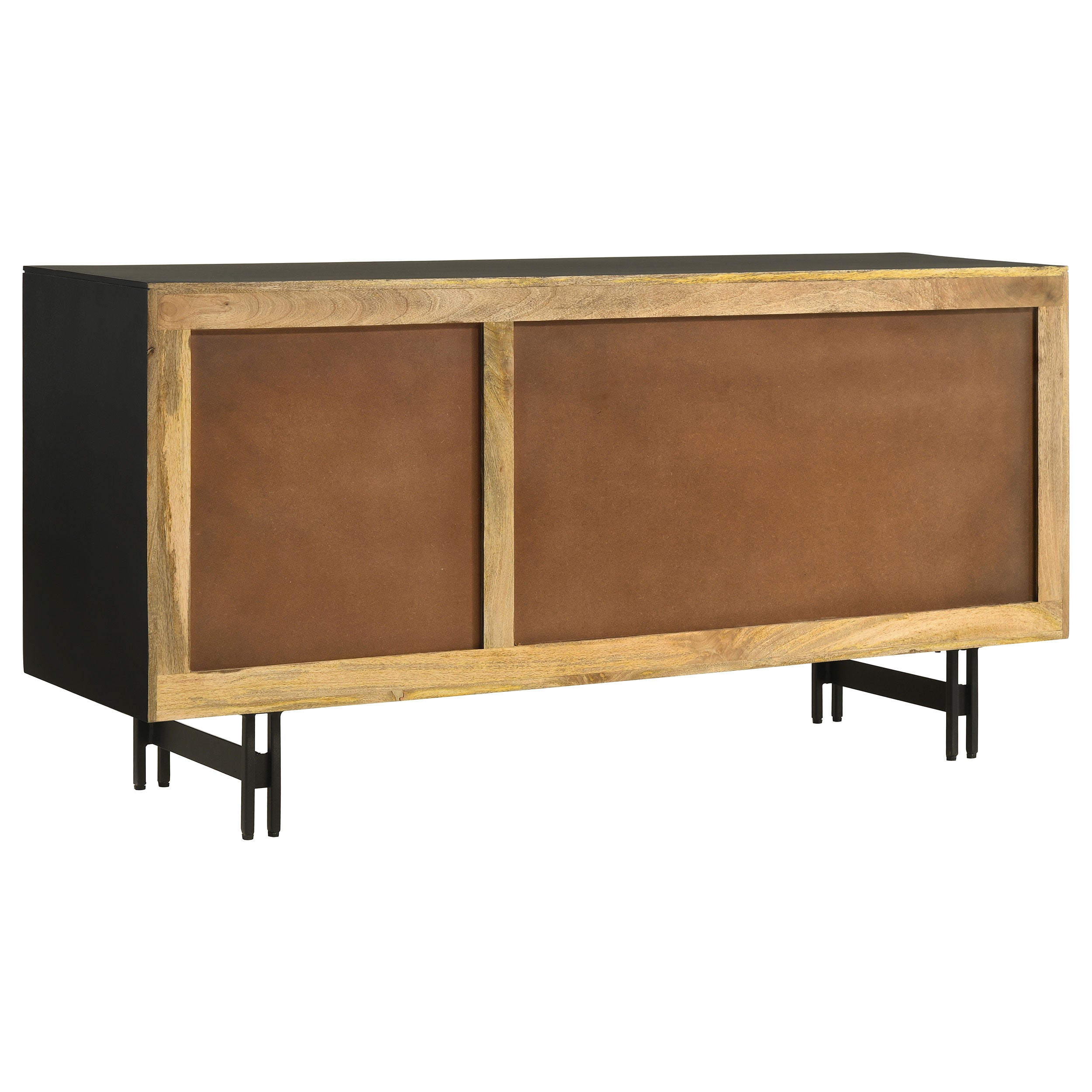 Aminah 3-door Wood Accent Cabinet Natural and Black — view 9