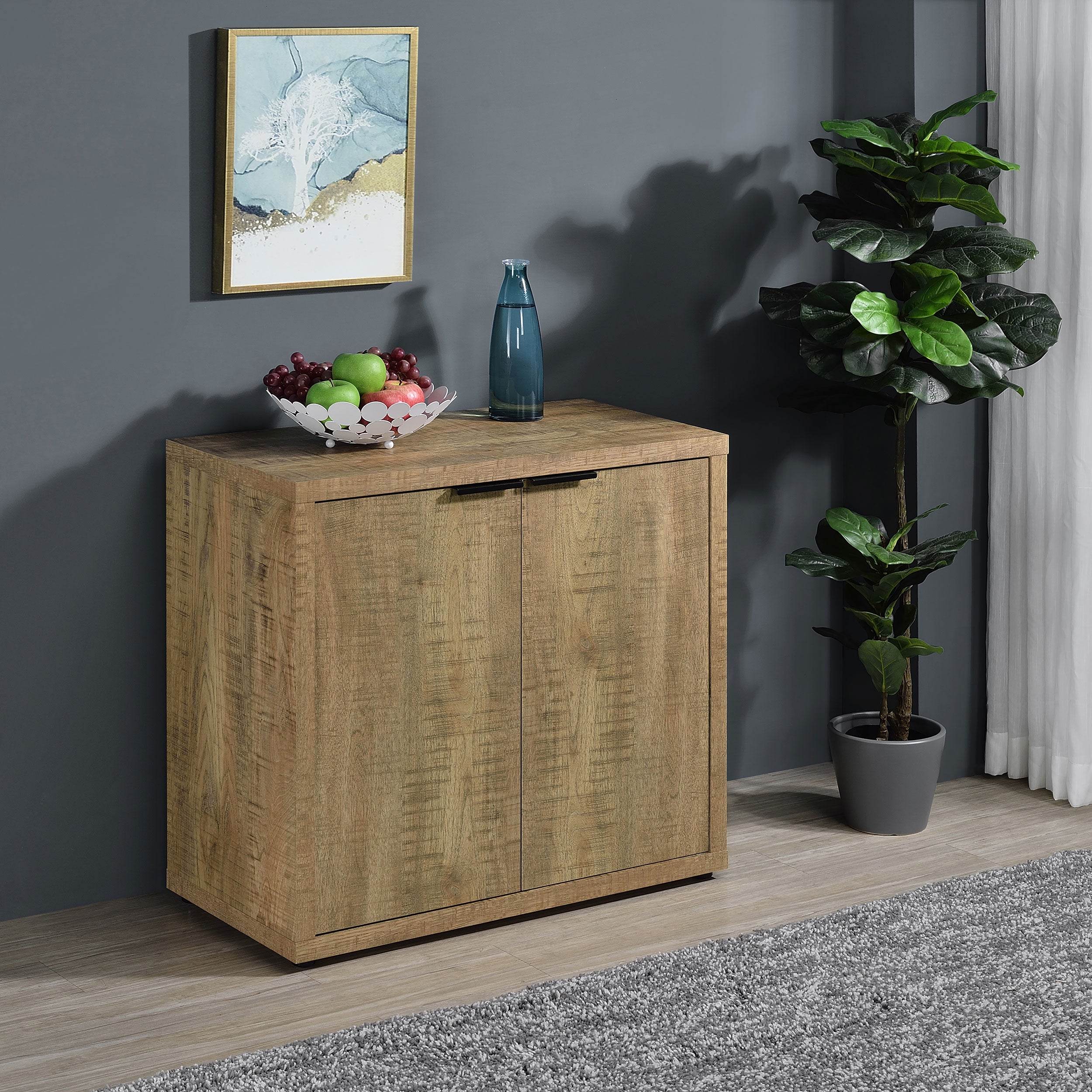 Pepita 2-door Engineered Wood Accent Cabinet Mango Brown — view 2