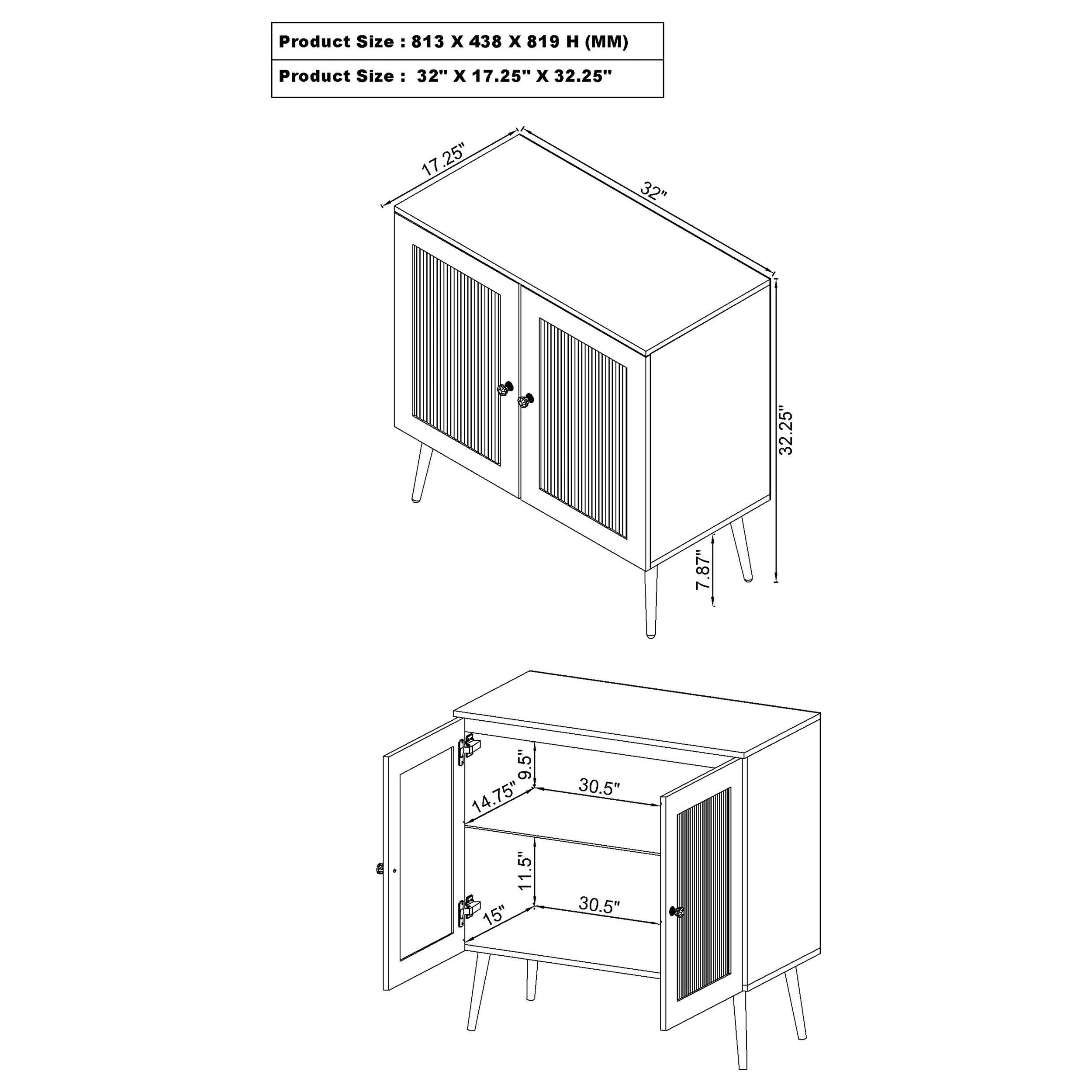 Nieta 2-door Engineered Wood Accent Cabinet White High Gloss — view 11