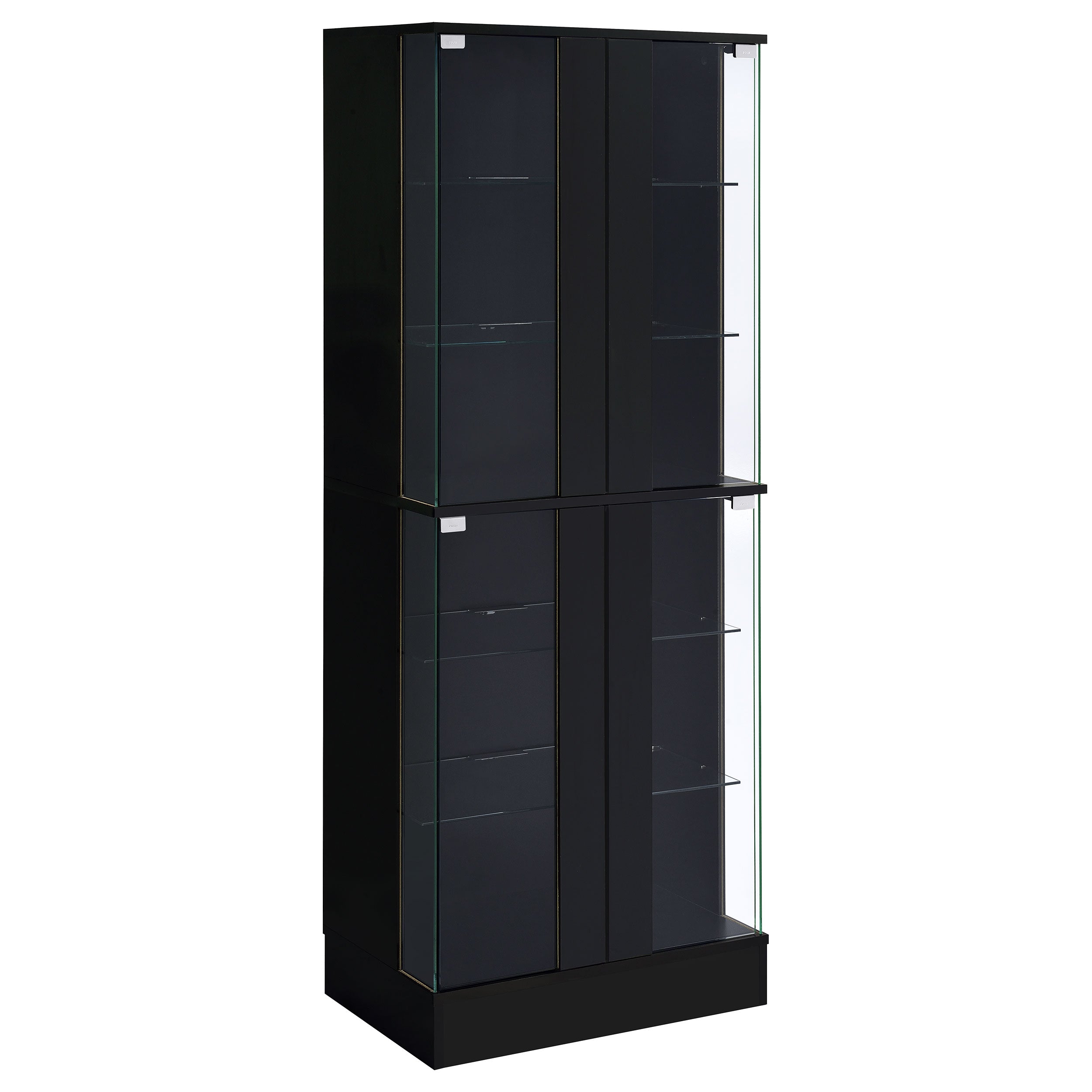 Cabra 4-door LED Curio Display Cabinet Black High Gloss — view 1