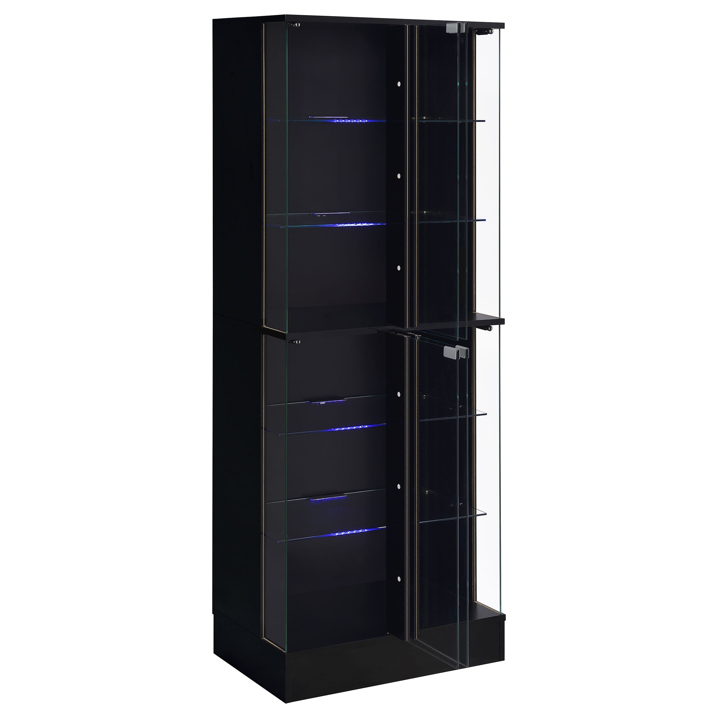 Cabra 4-door LED Curio Display Cabinet Black High Gloss — view 5