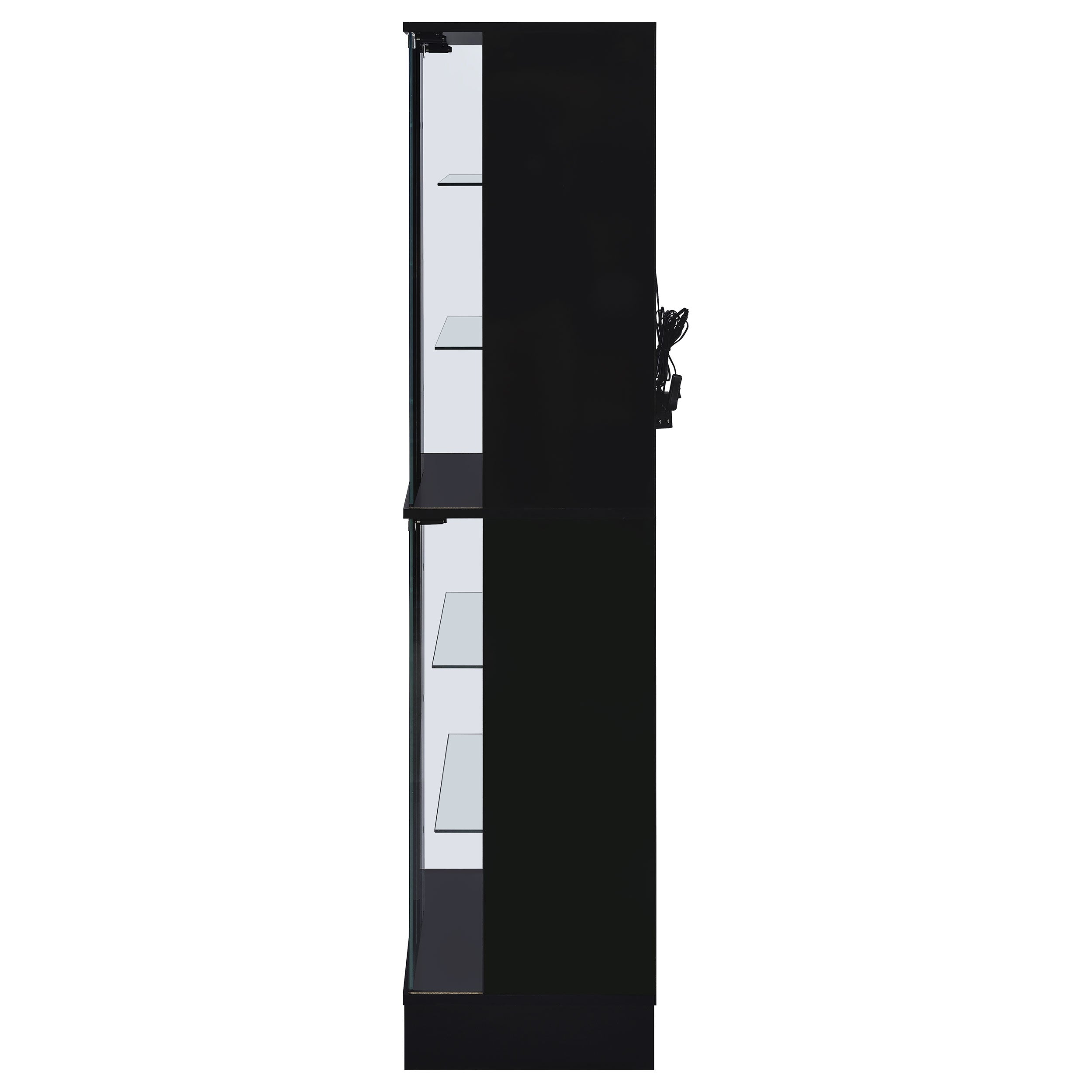 Cabra 4-door LED Curio Display Cabinet Black High Gloss — view 8