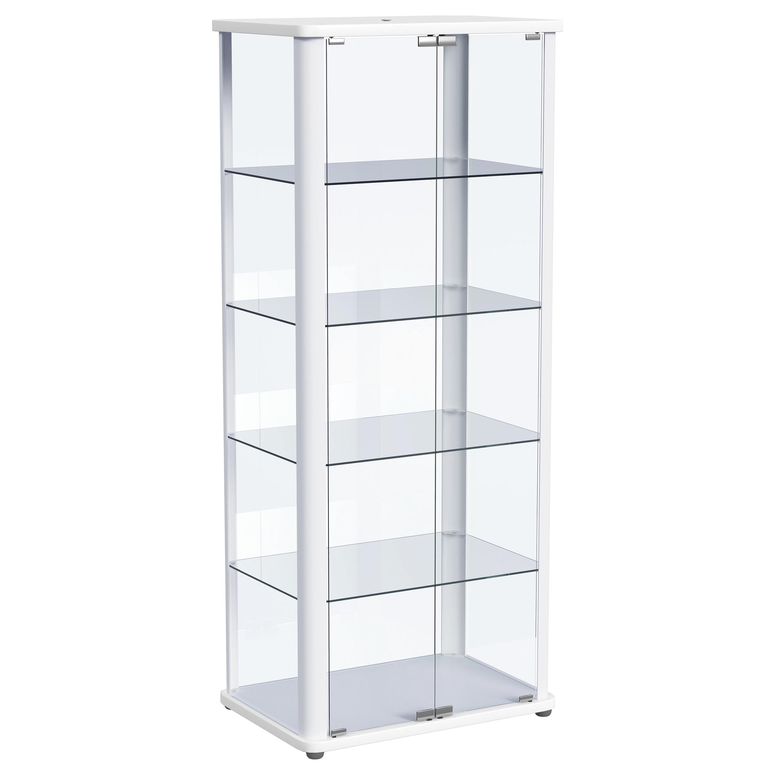 Aero 5-shelf Display Curio Cabinet with LED Lighting White — view 1