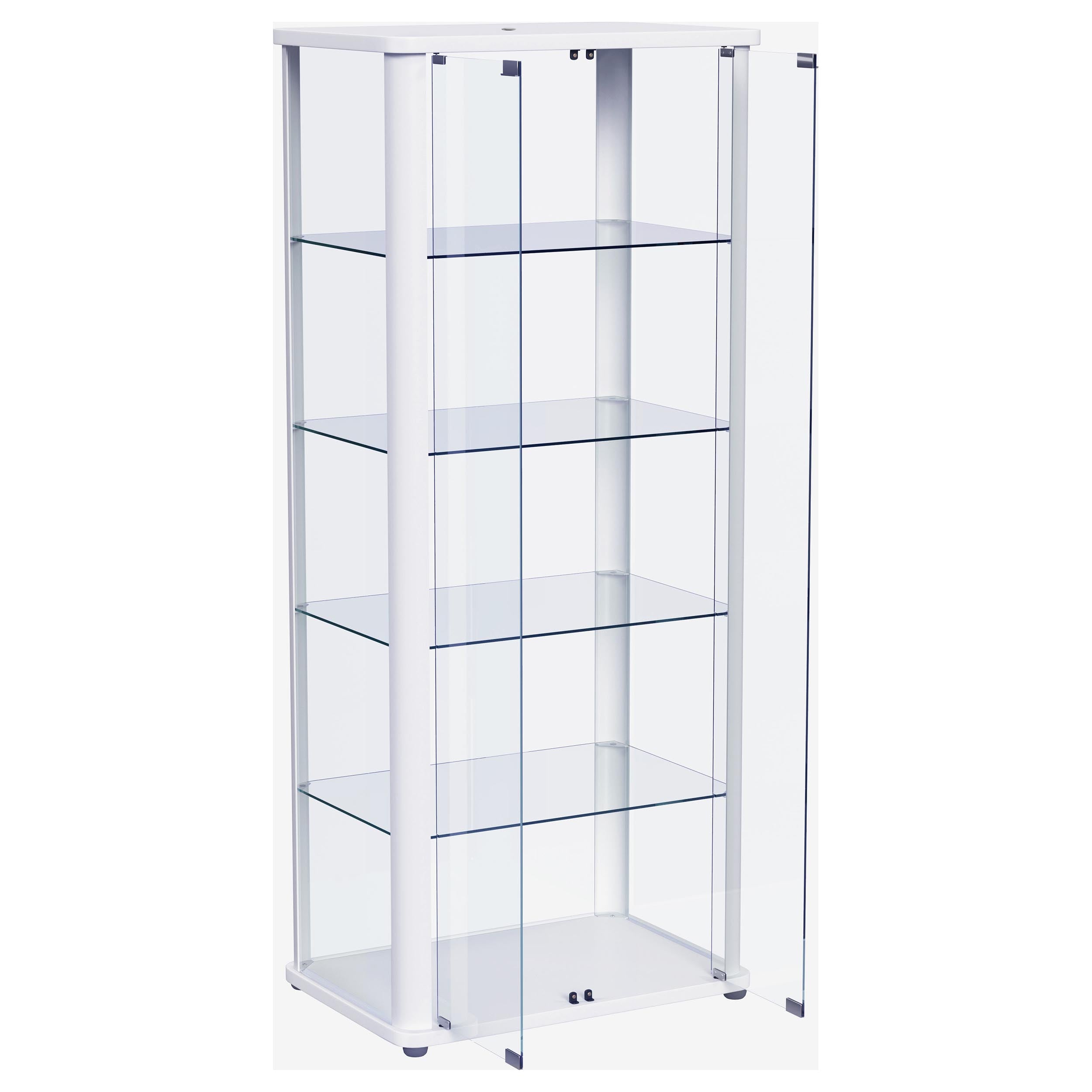 Aero 5-shelf Display Curio Cabinet with LED Lighting White — view 5