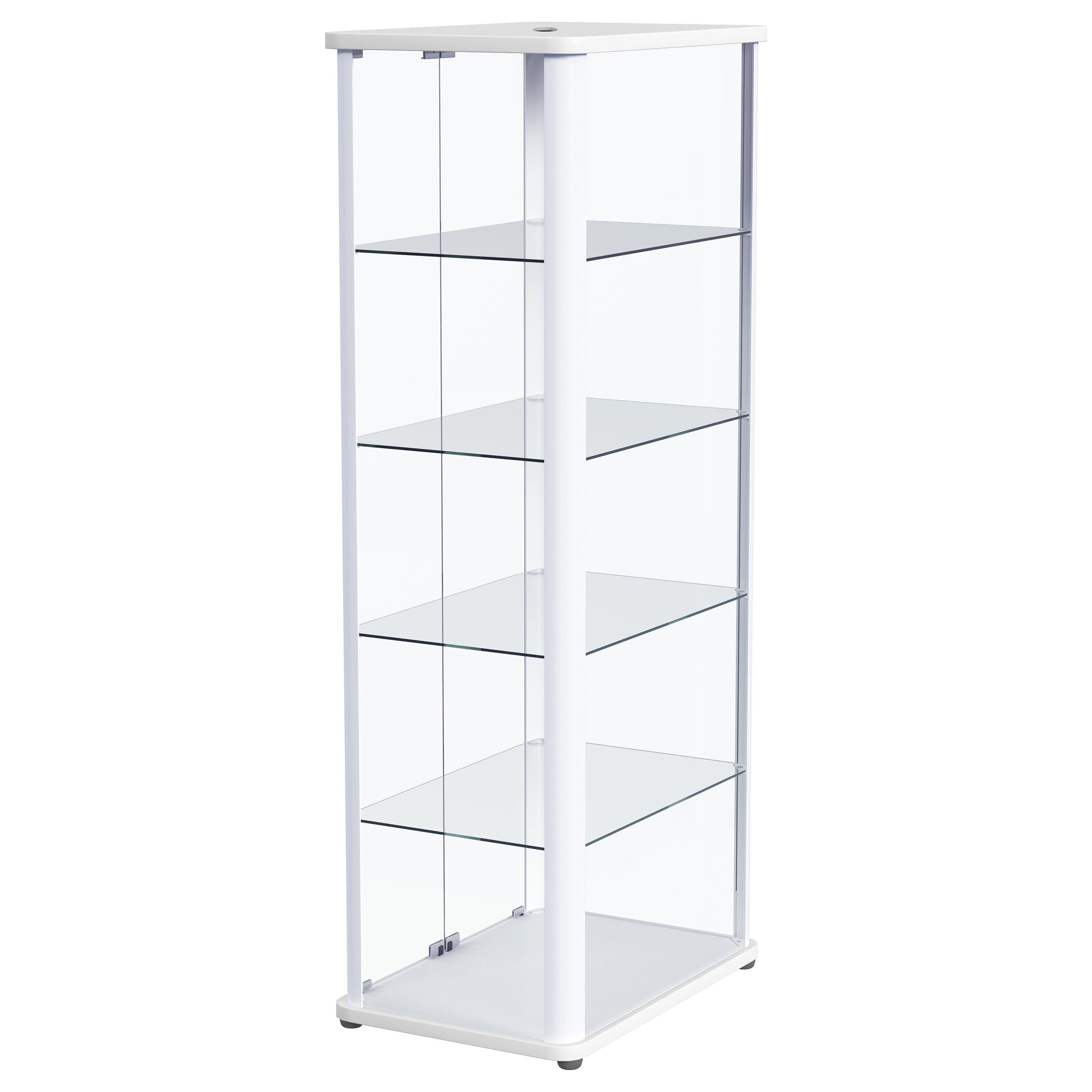 Aero 5-shelf Display Curio Cabinet with LED Lighting White — view 9
