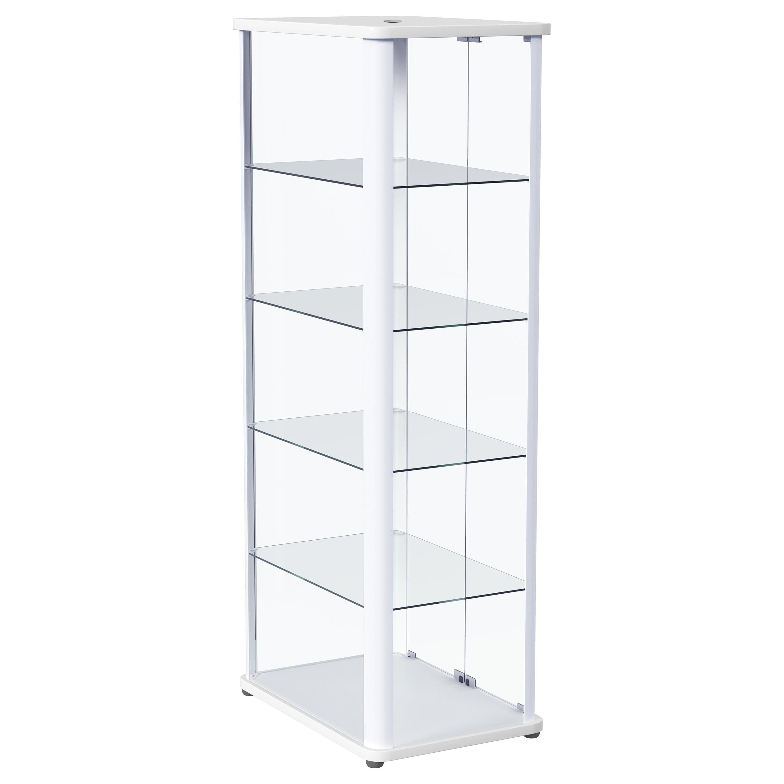Aero 5-shelf Display Curio Cabinet with LED Lighting White — view 10