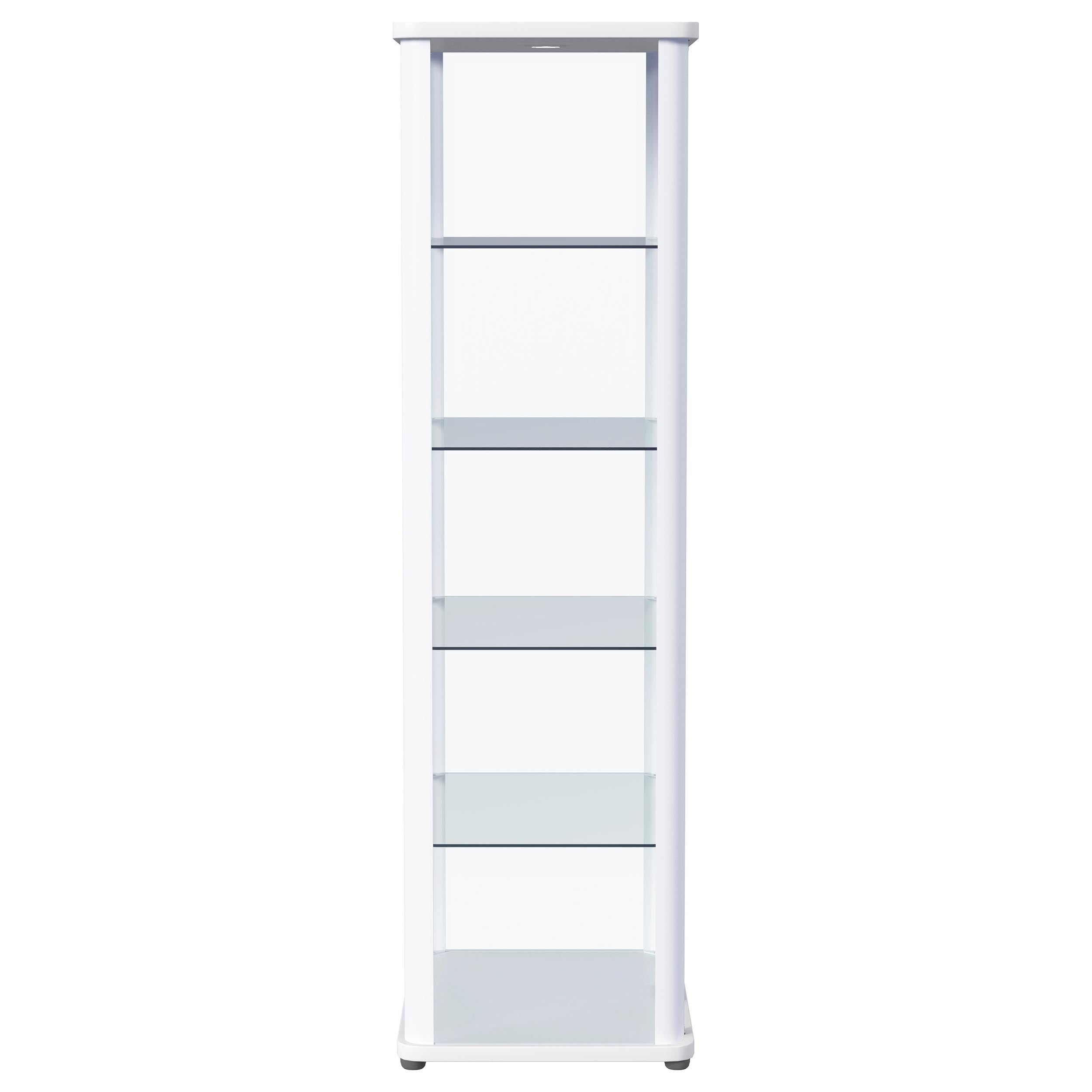 Aero 5-shelf Display Curio Cabinet with LED Lighting White — view 11