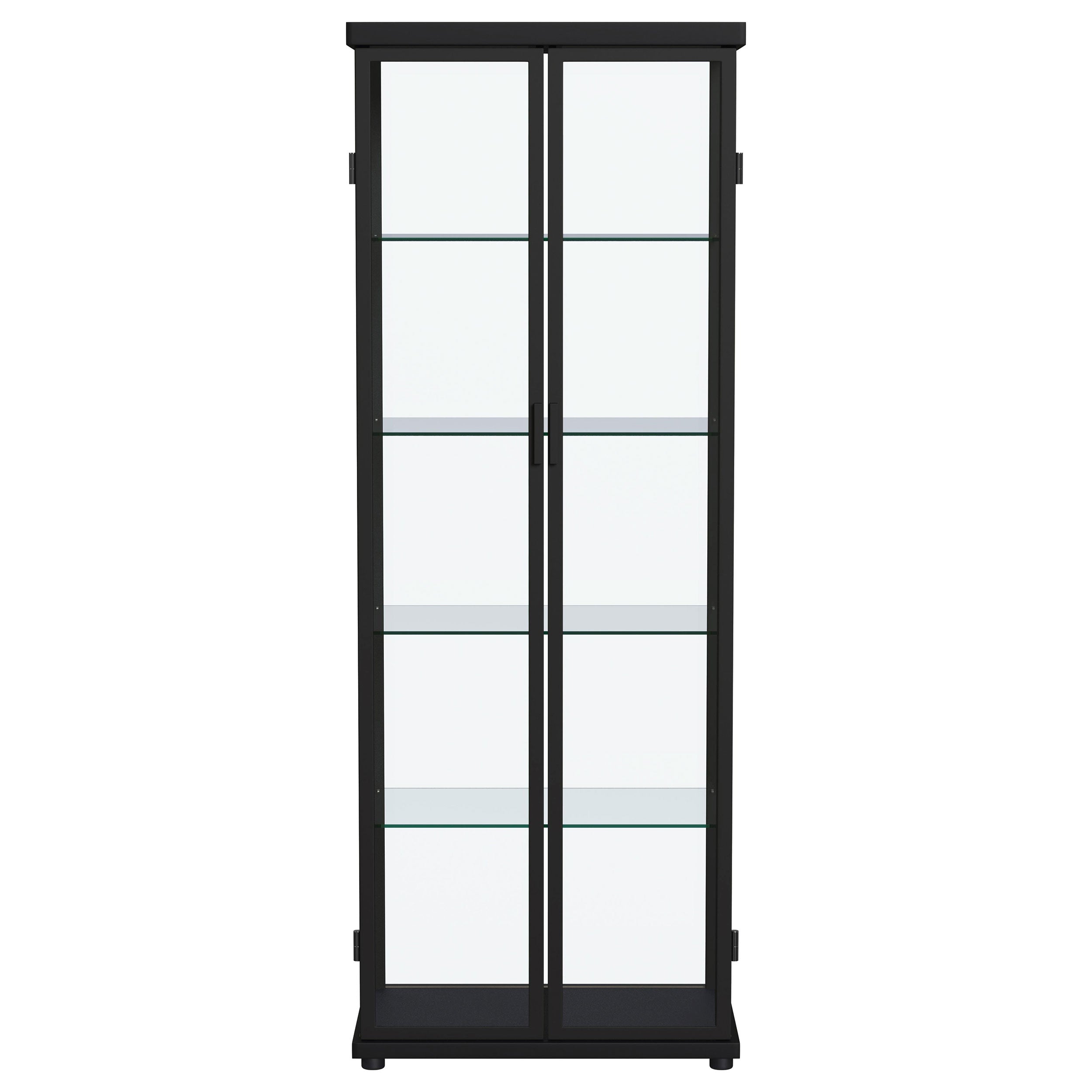 Aero 4-shelf Display Curio Cabinet with LED Lighting Black — view 6