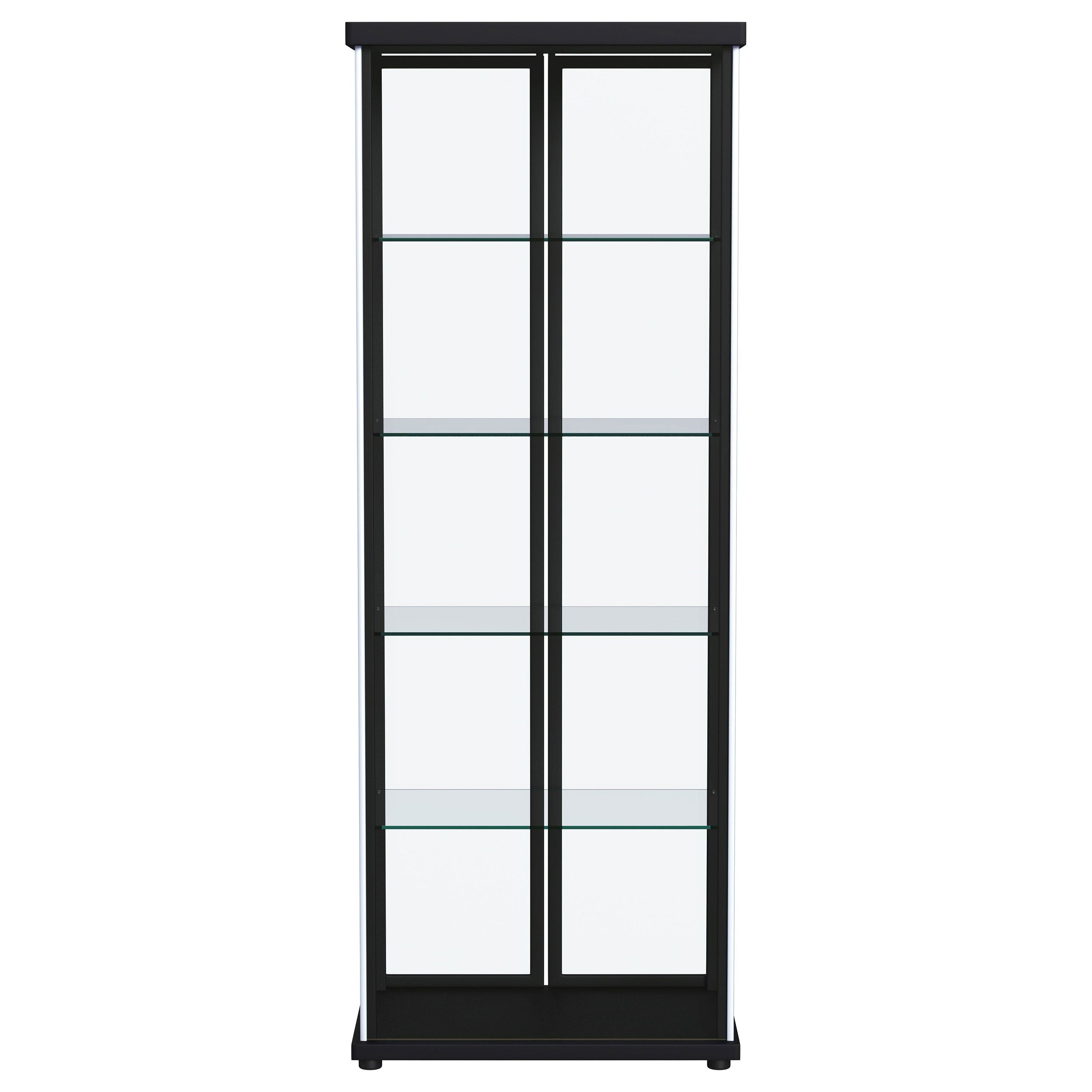 Aero 4-shelf Display Curio Cabinet with LED Lighting Black — view 10