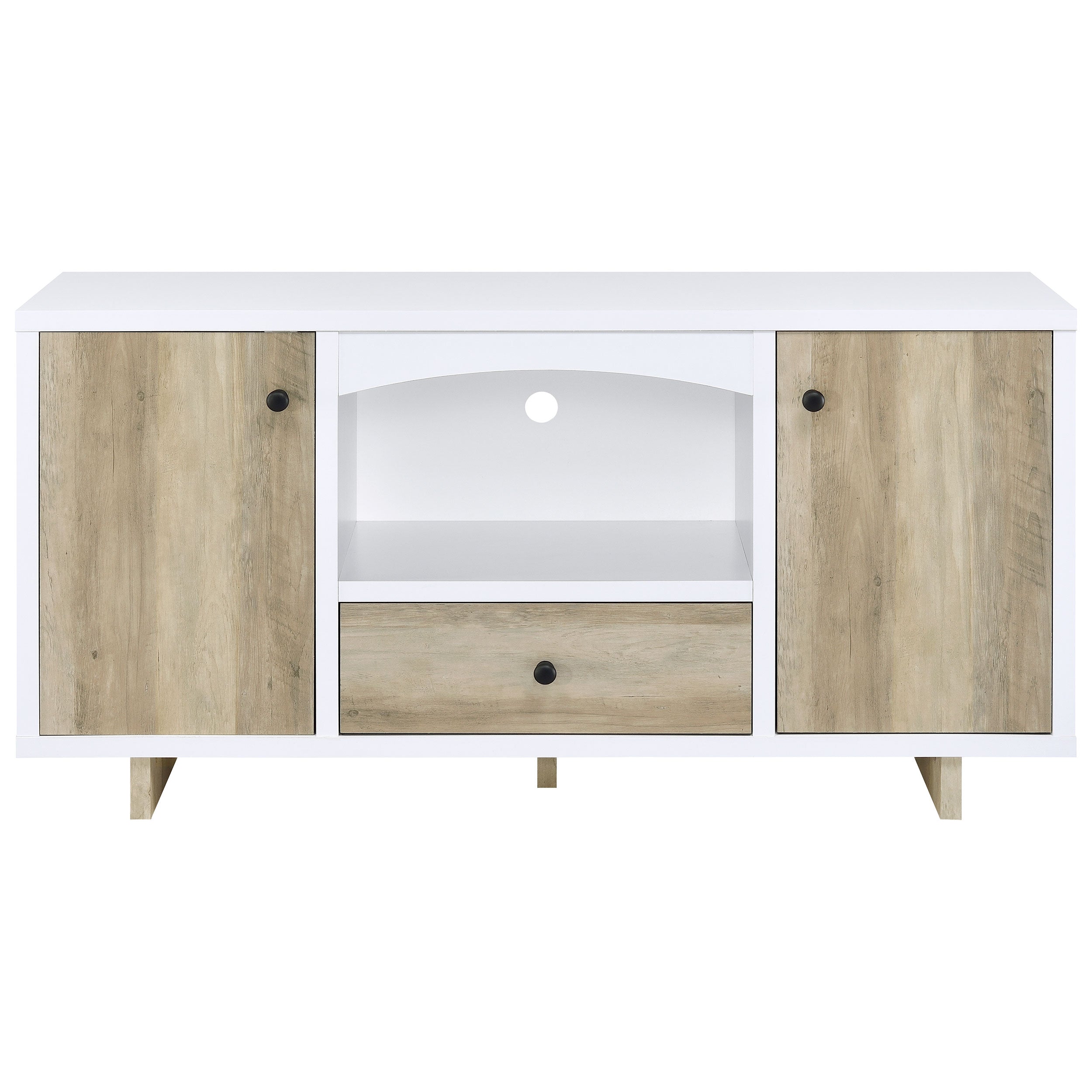 Dalton 2-door Storage Cabinet White and Distressed Pine — view 4