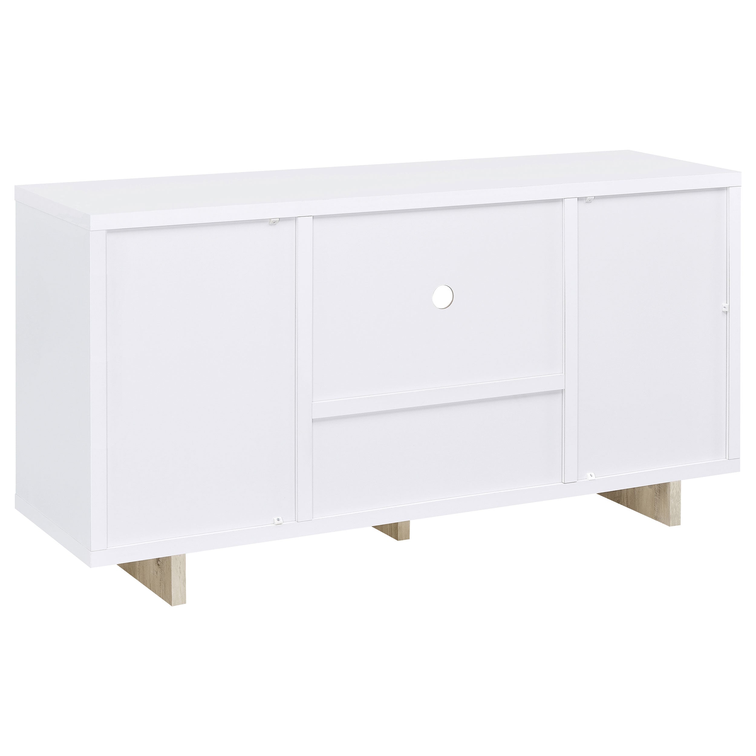 Dalton 2-door Storage Cabinet White and Distressed Pine — view 7