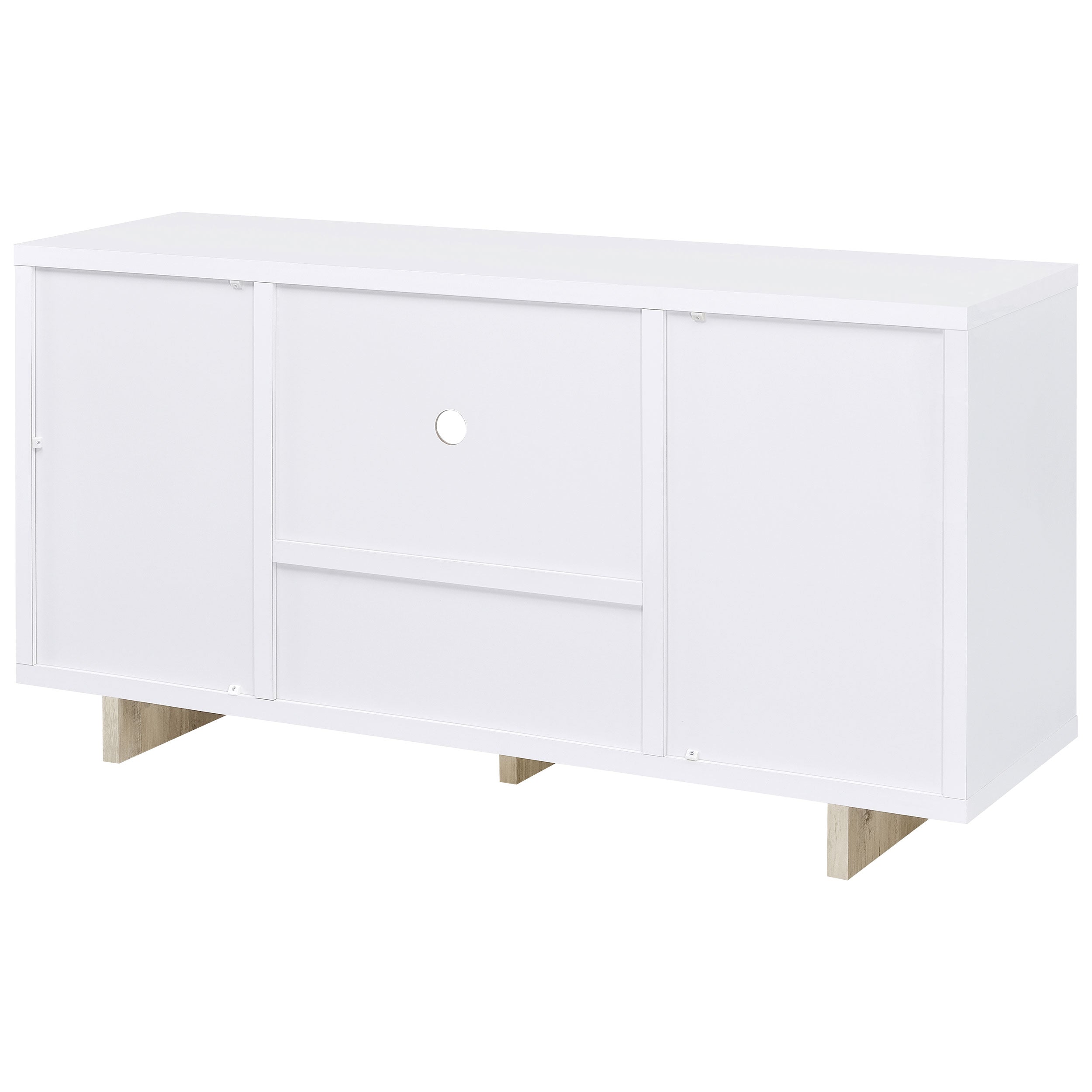 Dalton 2-door Storage Cabinet White and Distressed Pine — view 9