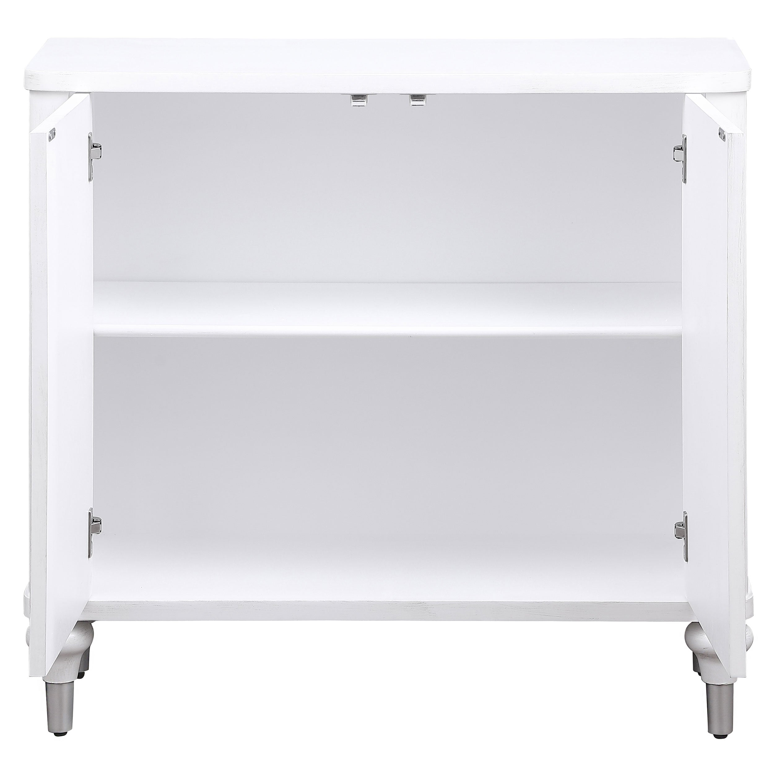 Cardella 2-door Mandala Accent Cabinet Distressed White — view 4