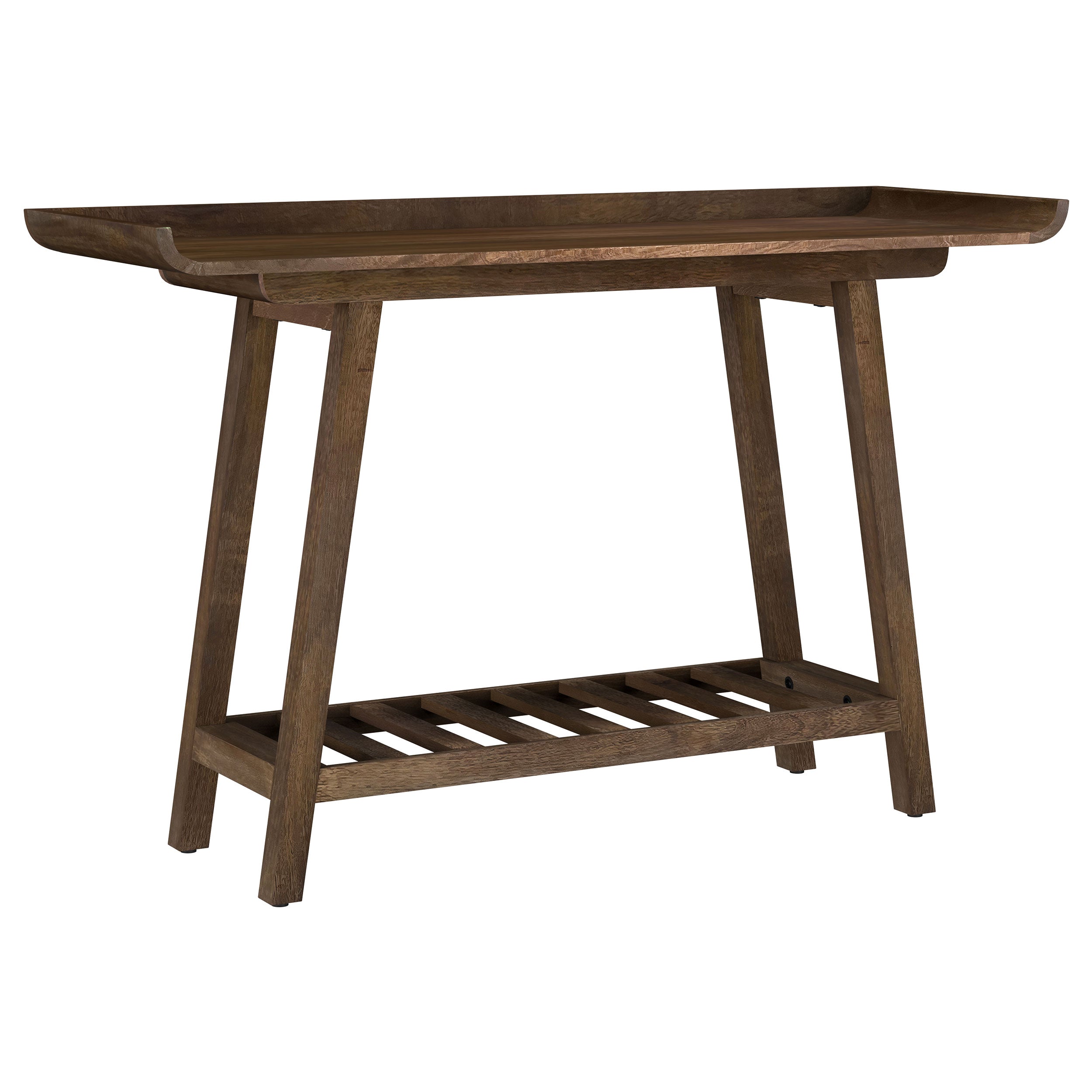 Ornelas 46-inch Console Table with Slatted Shelf Mango Brown — view 1