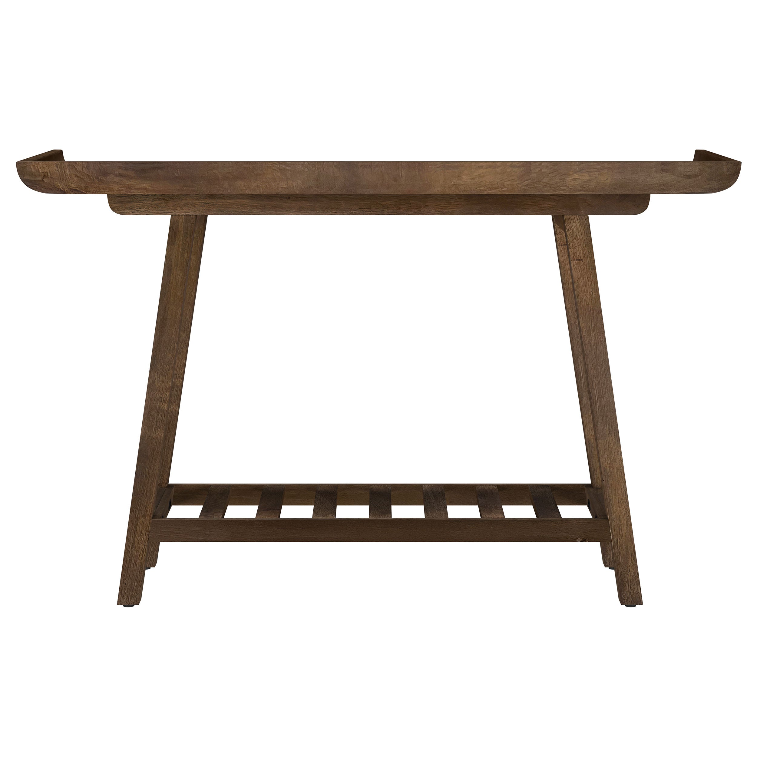 Ornelas 46-inch Console Table with Slatted Shelf Mango Brown — view 7