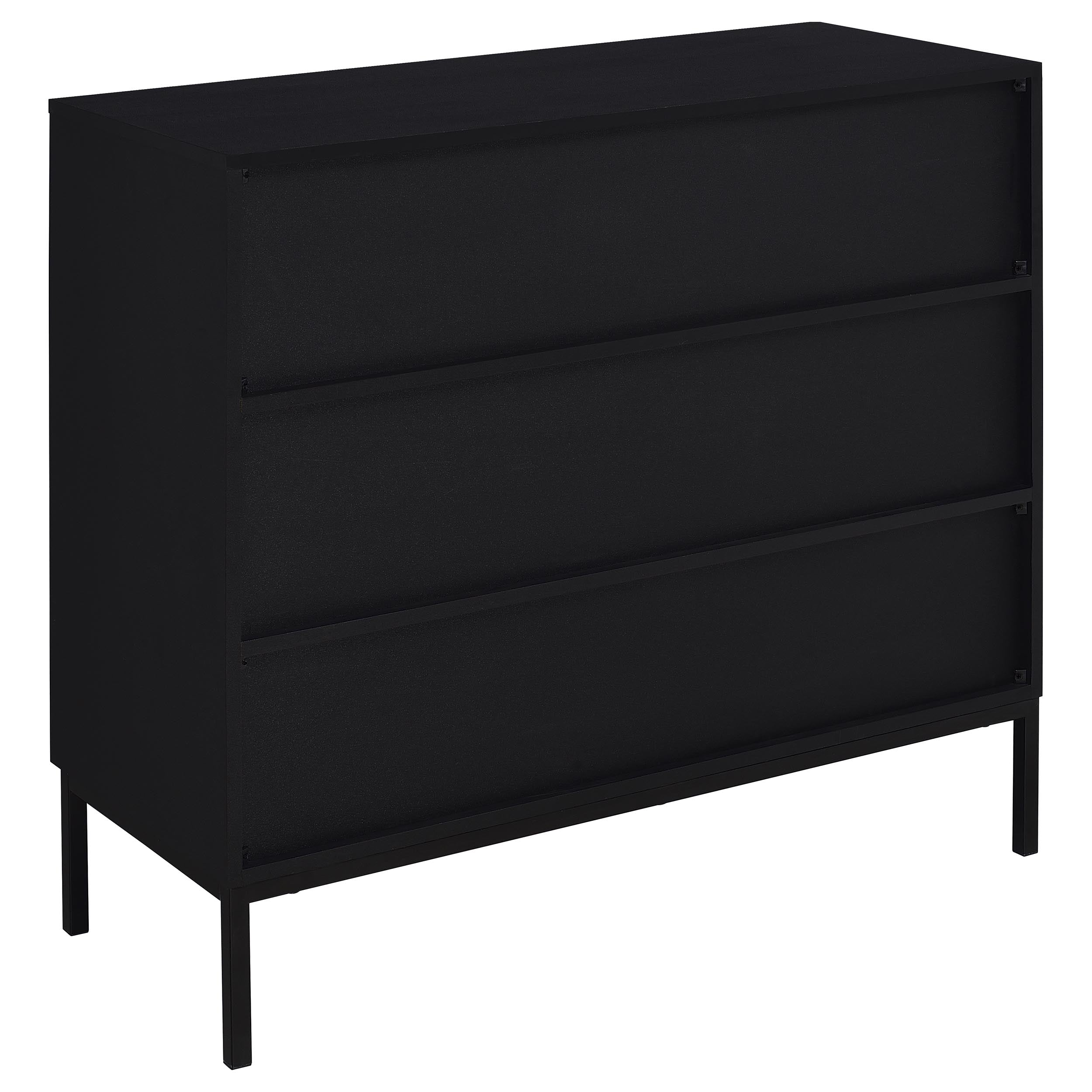 Jess 2-door Arched Fluted Glass Accent Cabinet Black — view 6