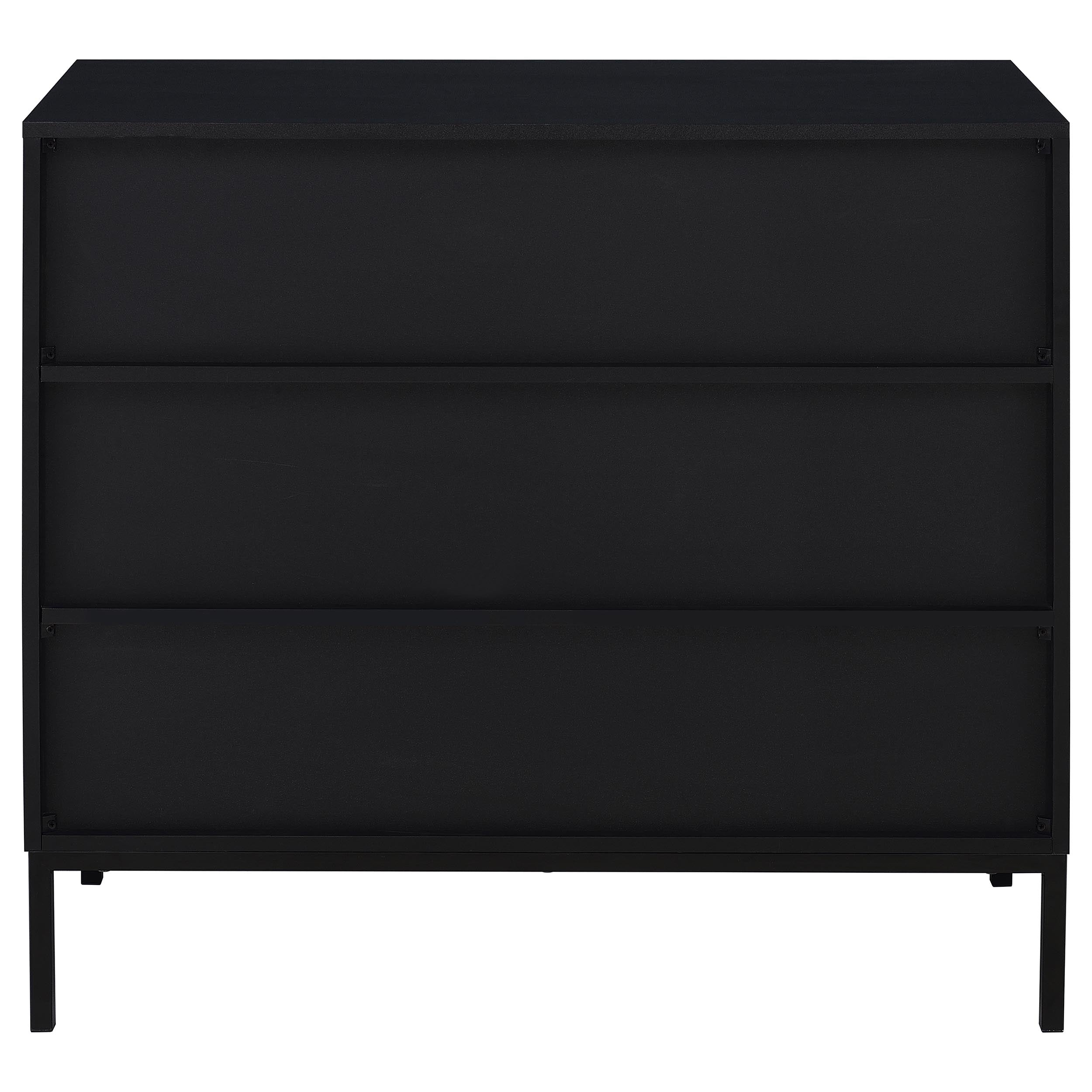 Jess 2-door Arched Fluted Glass Accent Cabinet Black — view 7