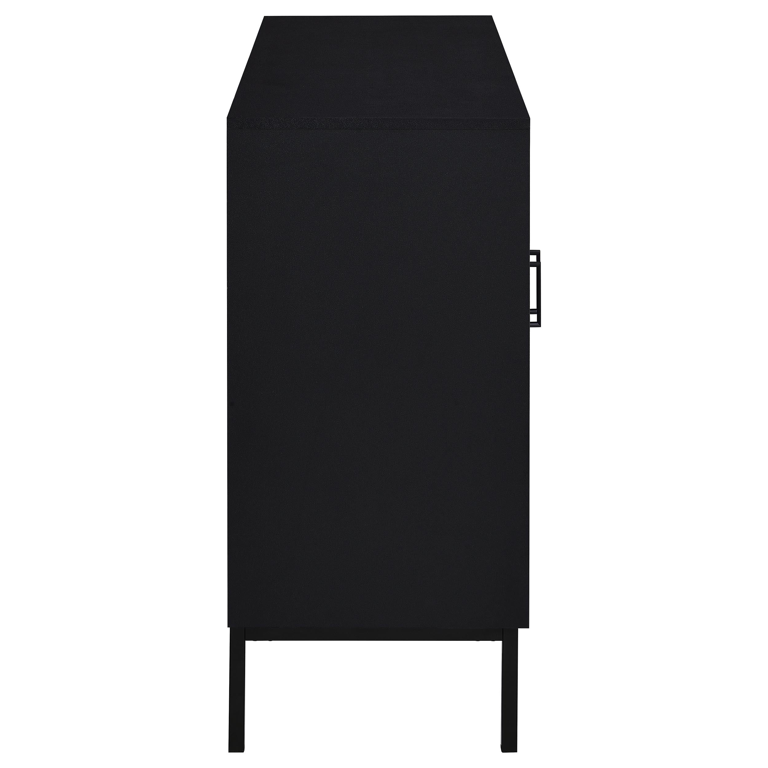 Jess 2-door Arched Fluted Glass Accent Cabinet Black — view 8